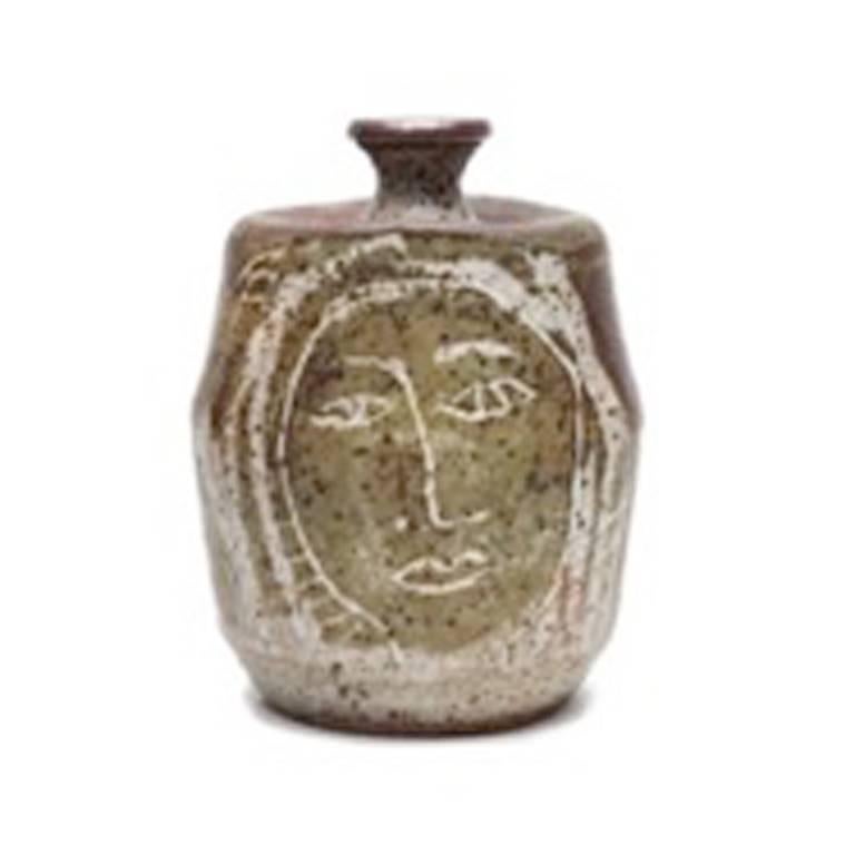 Early Face Bottle - Art by Peter Voulkos