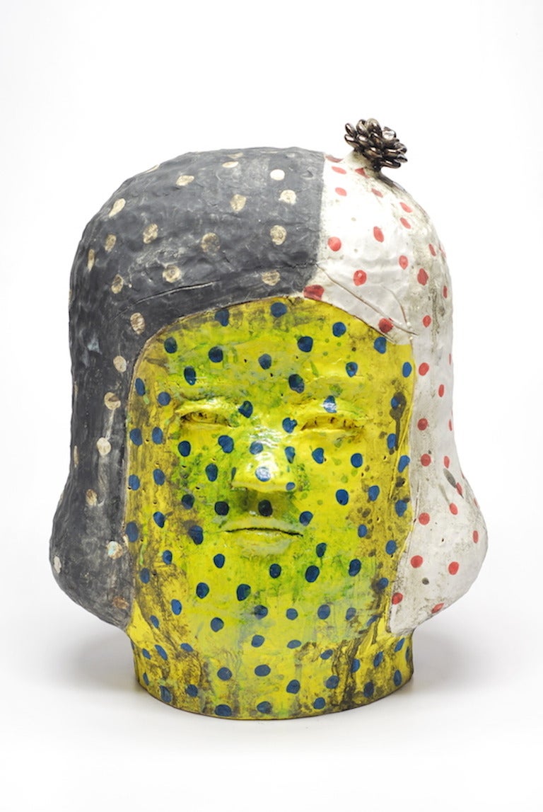 Kensuke Yamada Figurative Sculpture - "Head (Yellow Girl)"