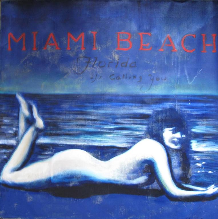 Antonio Ugarte Portrait Painting - Retro Miami Beach