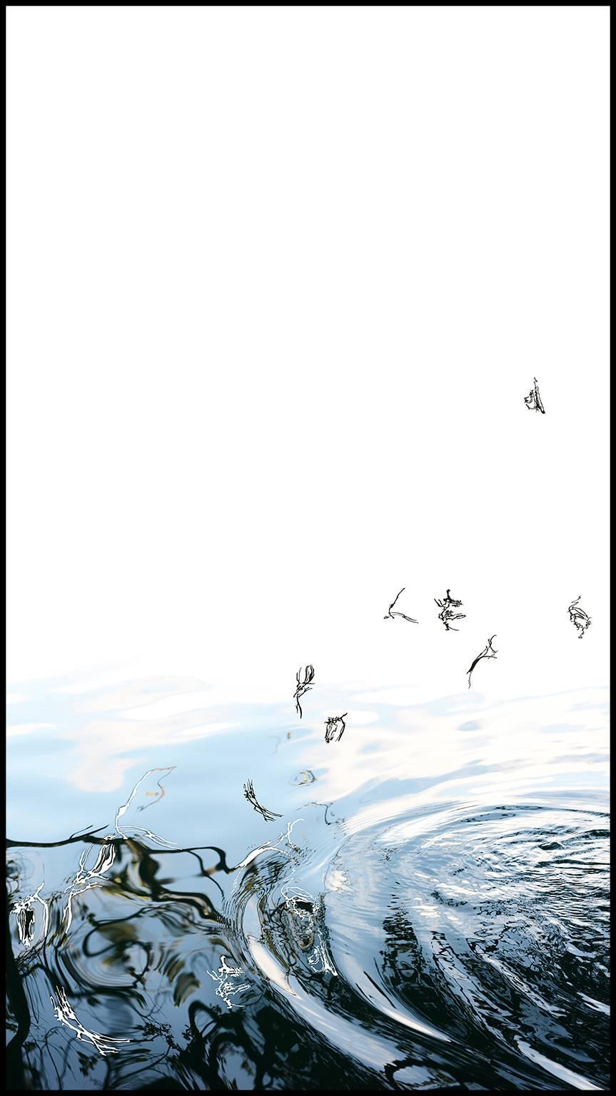 Patricia Claro Abstract Print – Formen des Wassers II- Radierung Limitierte Auflage von 8 Stück, 28 X 16