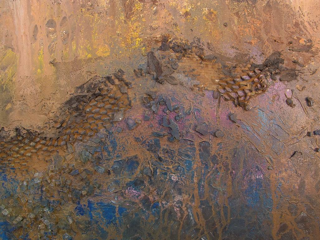 Triptyque de diamants et de rouille - 18 x 54 en vente 1