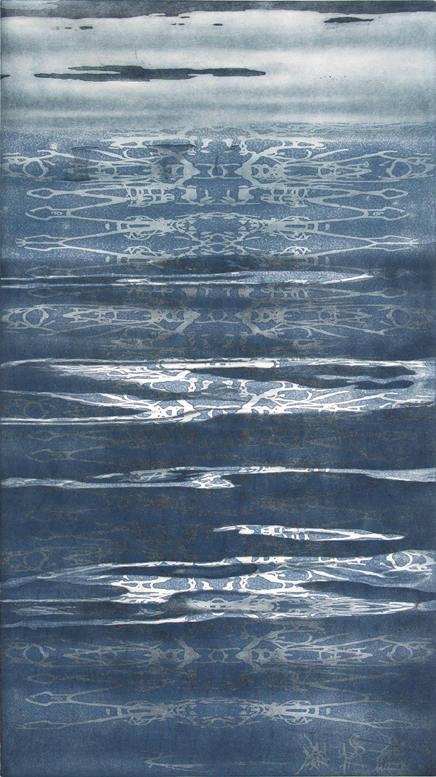 Patricia Claro Abstract Print - Path of Water III  - Etching Limited Edition of 16 - 28" X 16"