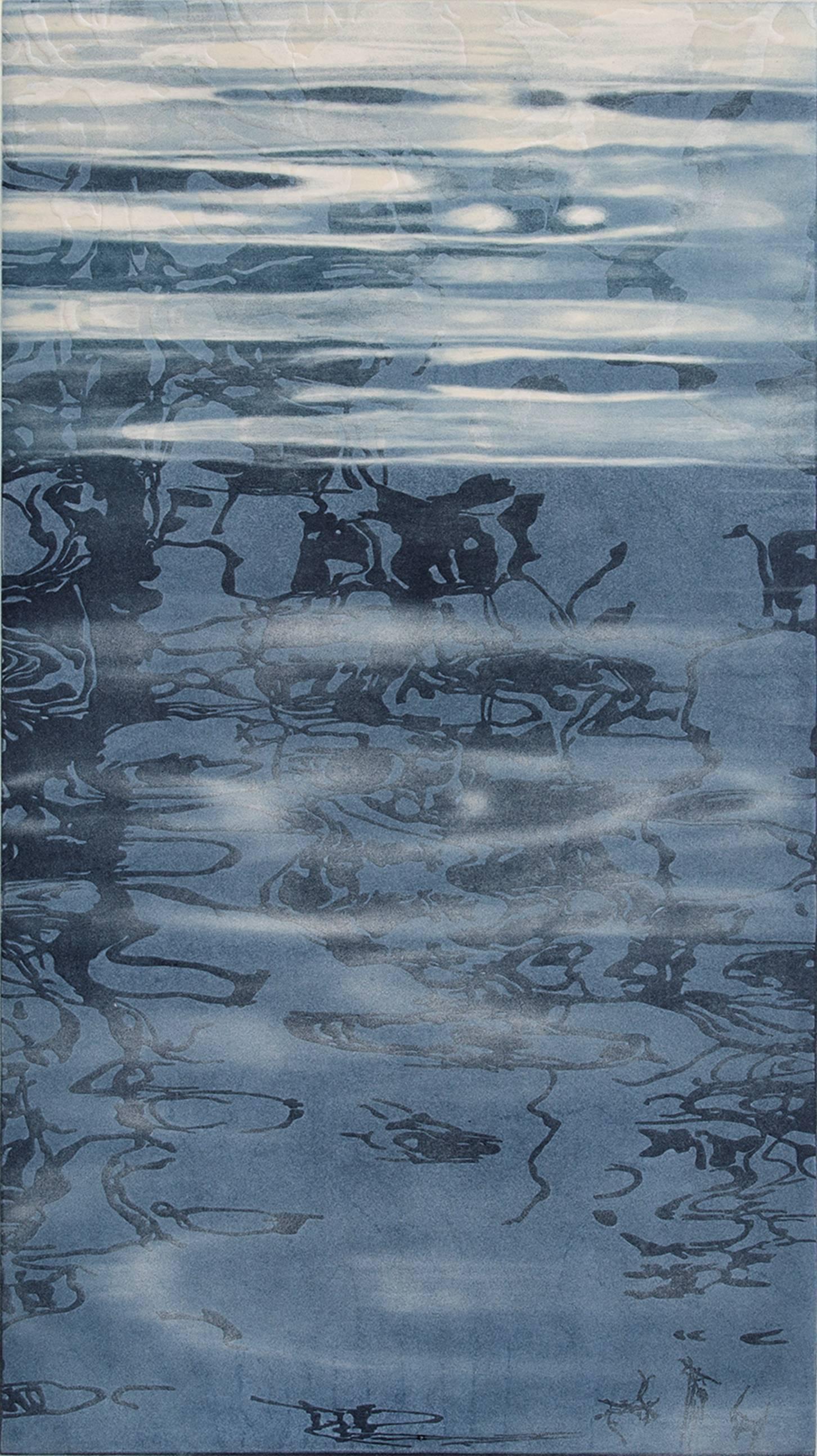 Patricia Claro Abstract Print - Path of Water I Etching Limited Ed of 14 , 28" X 16
