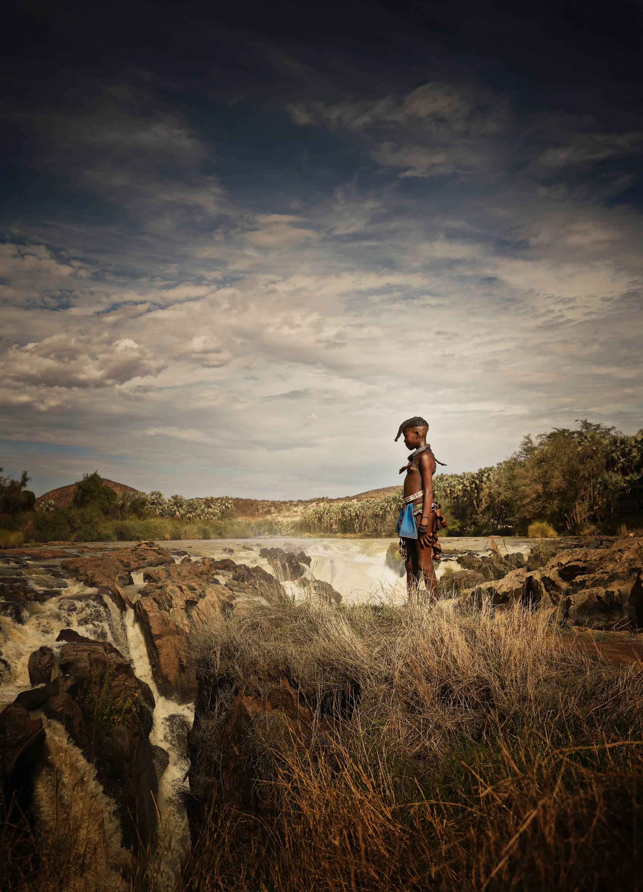 Chris Gordaneer Portrait Photograph - Himba Girl Epupa Falls 2, Namibia 