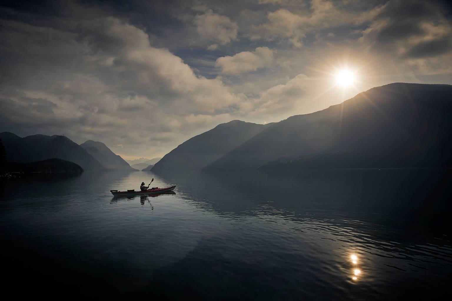 Chris Gordaneer Landscape Photograph - Morning Kayak, British Columbia, Canada