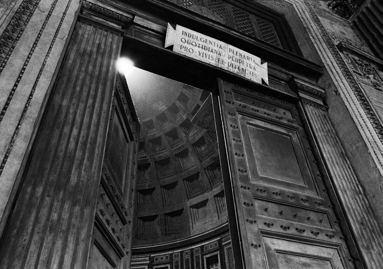 Ron Baxter Smith Black and White Photograph - Pantheon Doors Sunlight