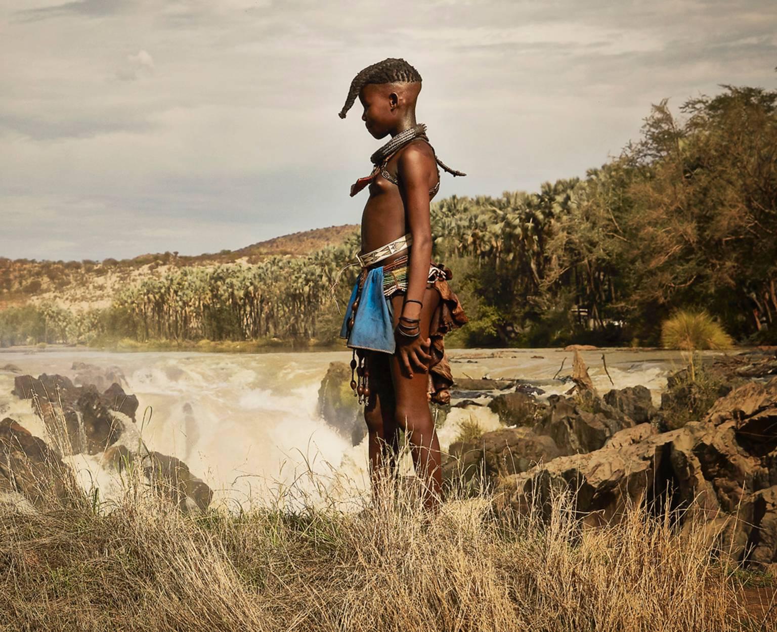 Himba Girl Epupa Falls 2, Namibia  - Photograph by Chris Gordaneer