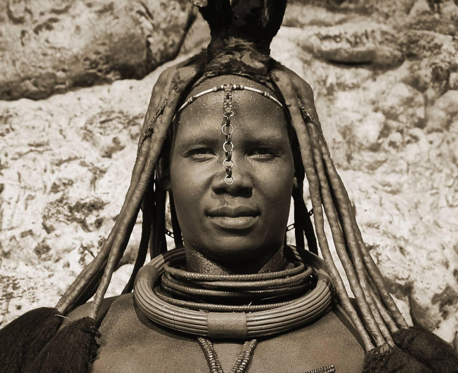 Himba Woman Epupa Falls 6, Namibia - Photograph by Chris Gordaneer