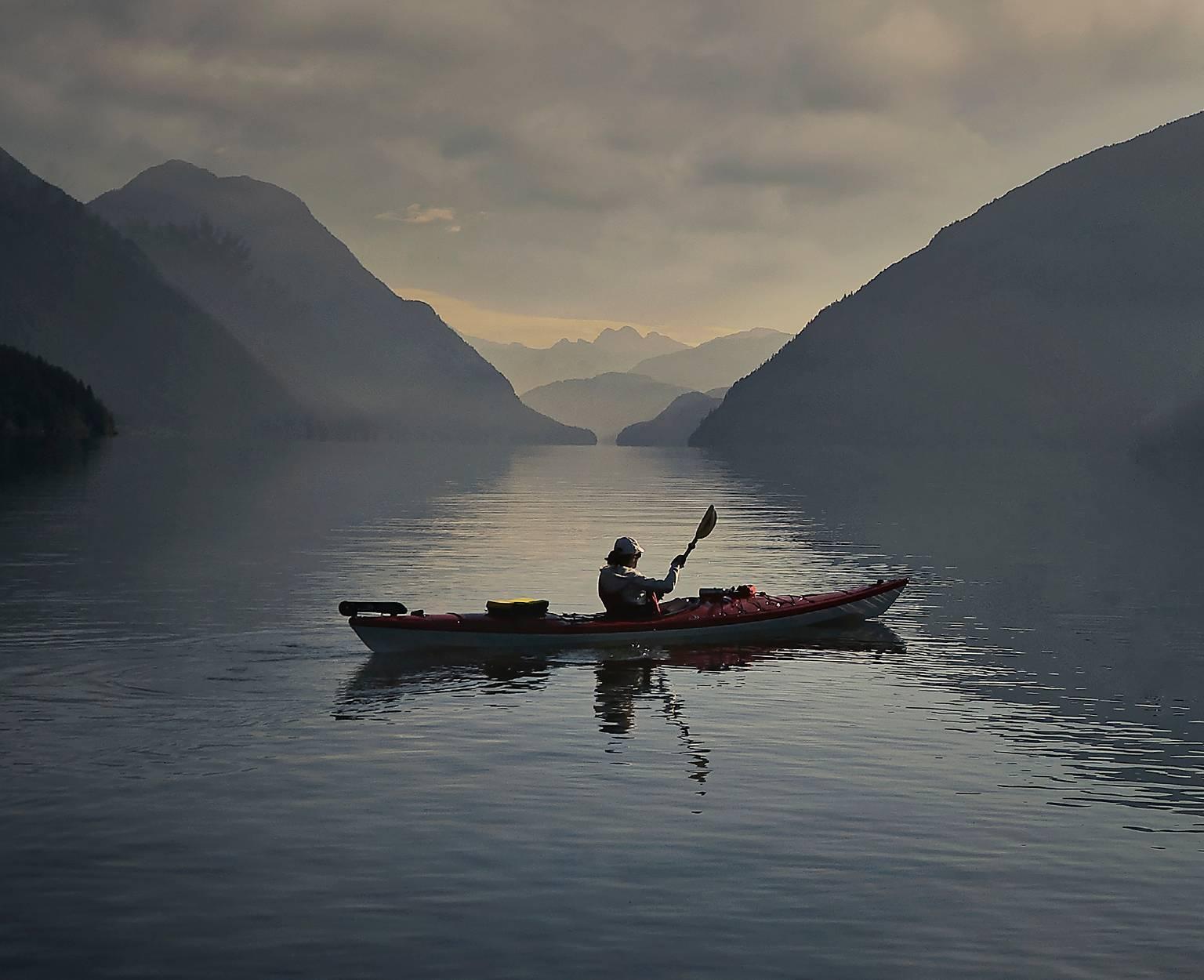 Morning Kayak, British Columbia, Canada - Photograph by Chris Gordaneer