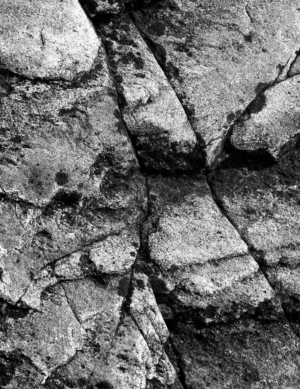 Rocks and Lichens No. 1 - Gray Black and White Photograph by Ian Tudhope