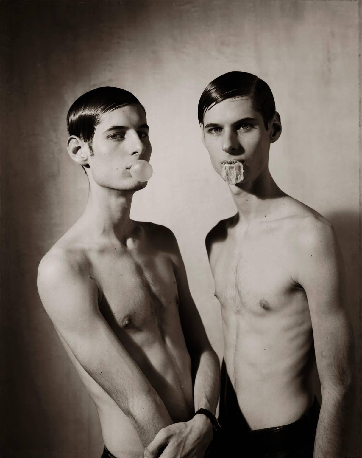 Ron Baxter Smith Black and White Photograph - Twins Bubbles