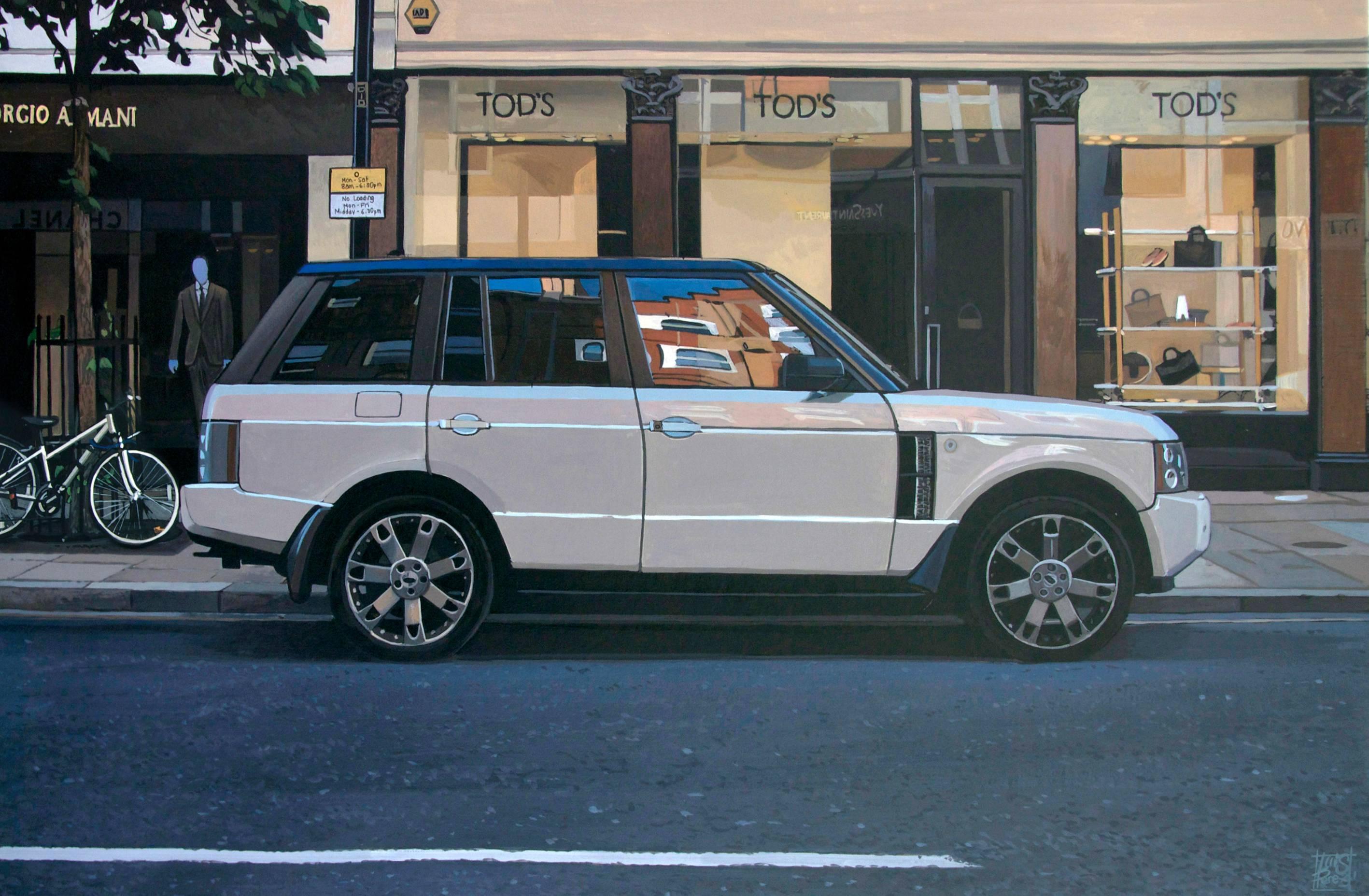 Sloane Avenue/Range Rover - Painting by Luis Perez