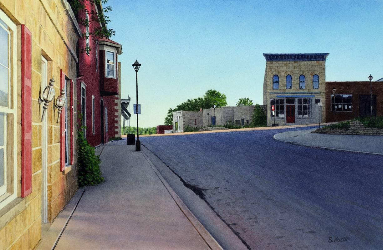 Commerce and High Street - Painting by Steven Kozar