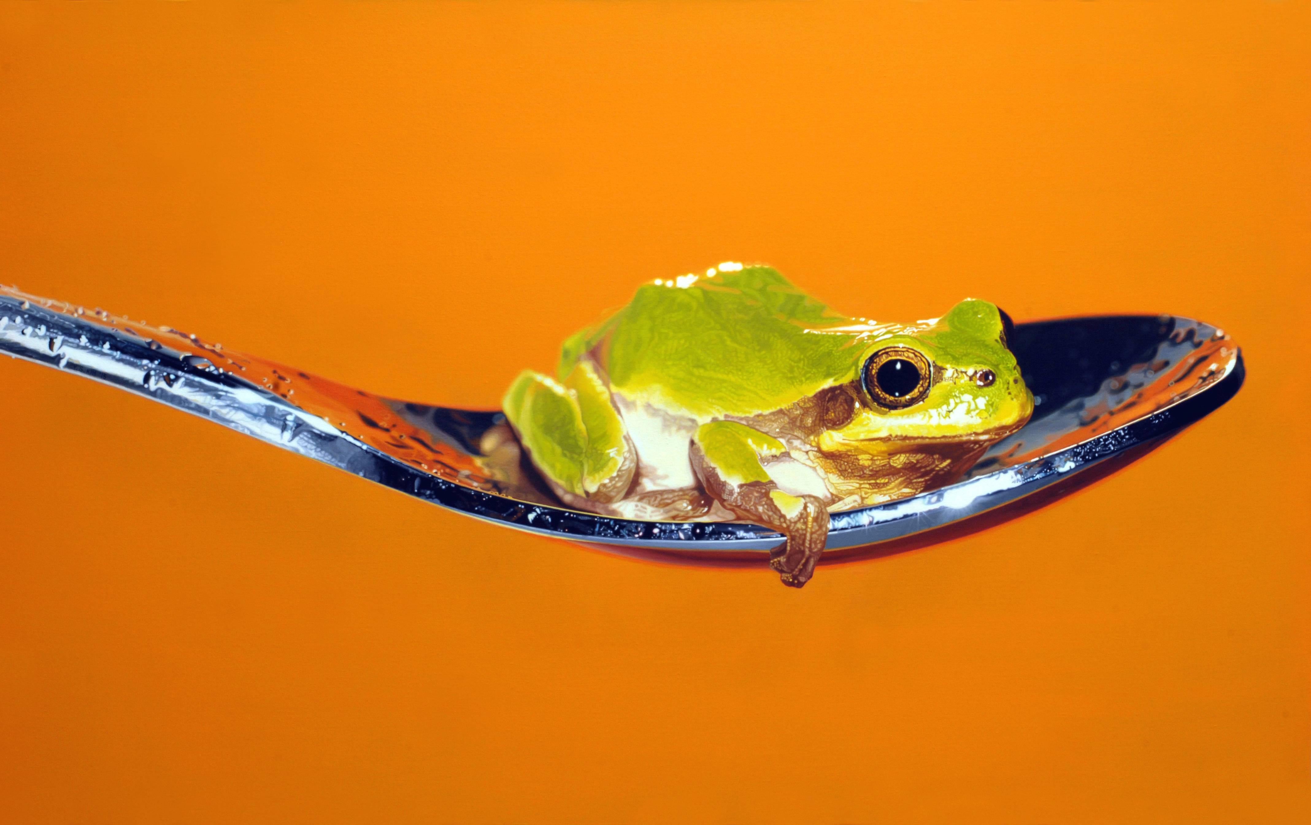 Nothing.Life.Object (Frog on Spoon) - Painting by Young-Sung Kim