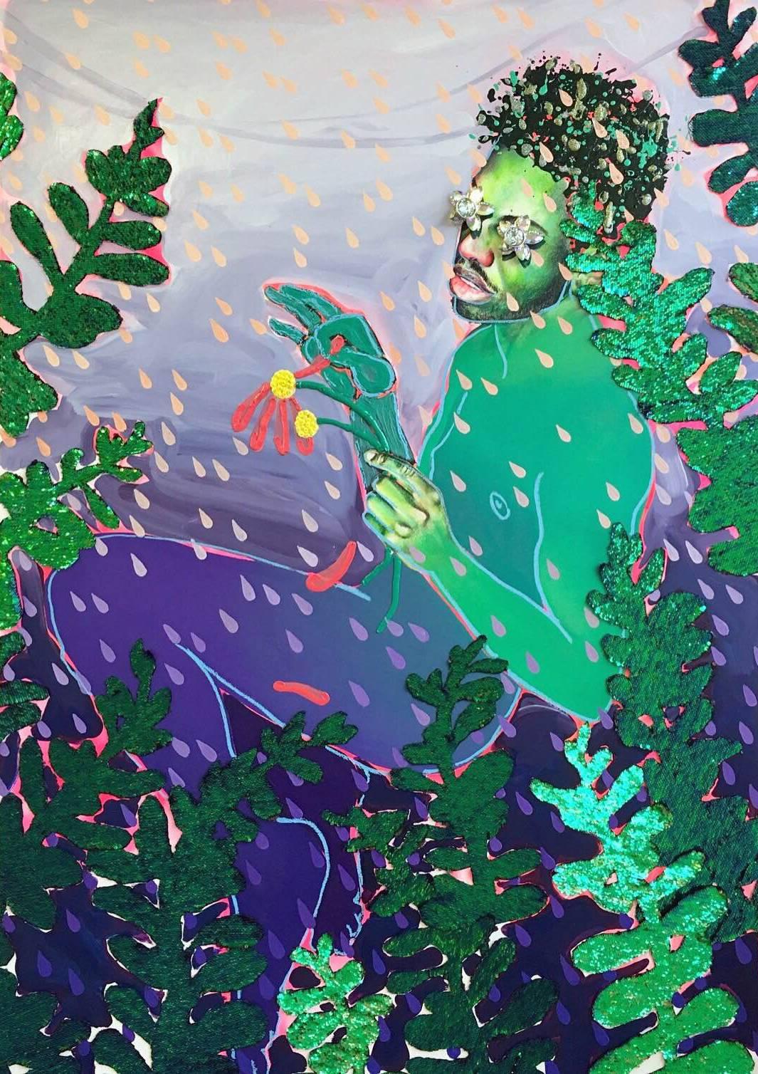 Devan Shimoyama Figurative Painting - He Loves Me (Not)