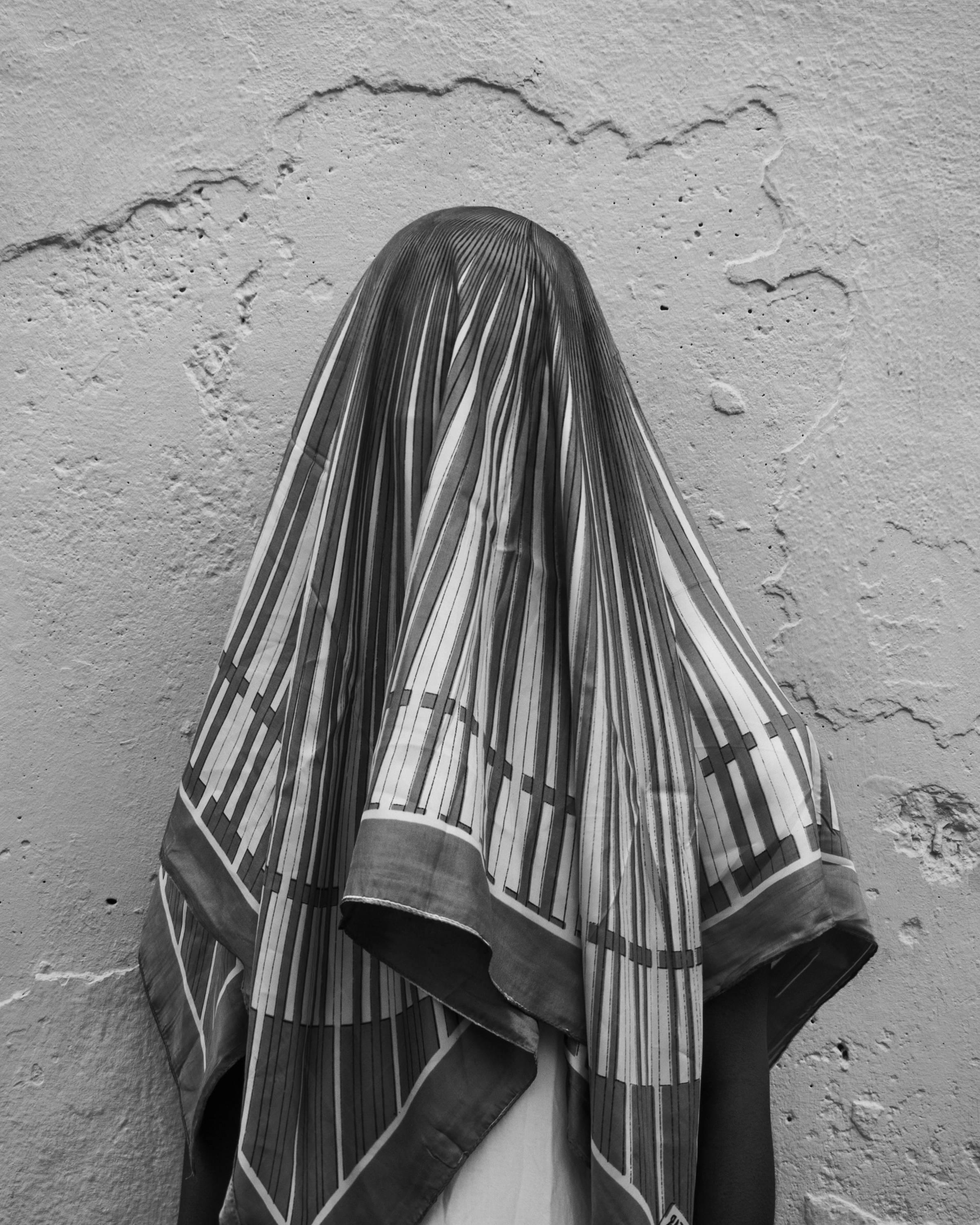 Keisha Scarville Black and White Photograph - Veil #1 (from Mama's Clothes)