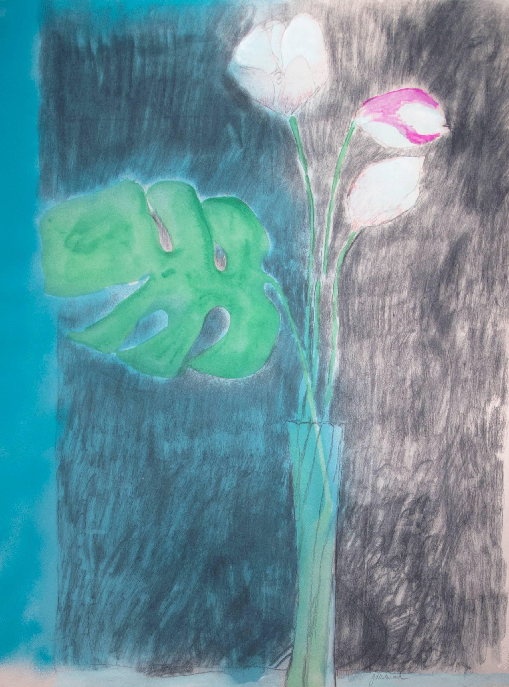 Fleur (Flower) - Mixed Media Art de Paul Guiramand