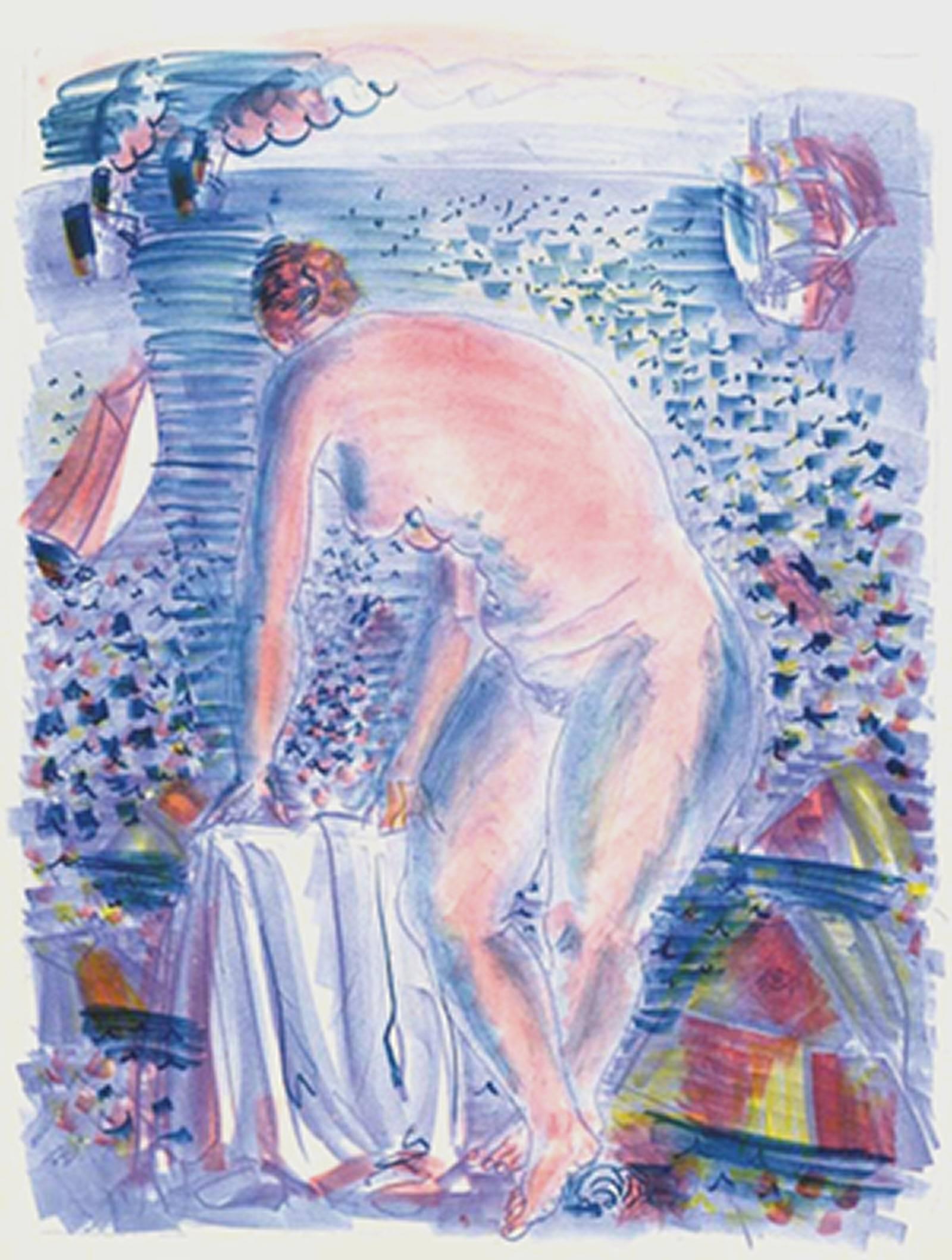 Raoul Dufy Figurative Print - Le grande Baigneuse (The Large Bather)