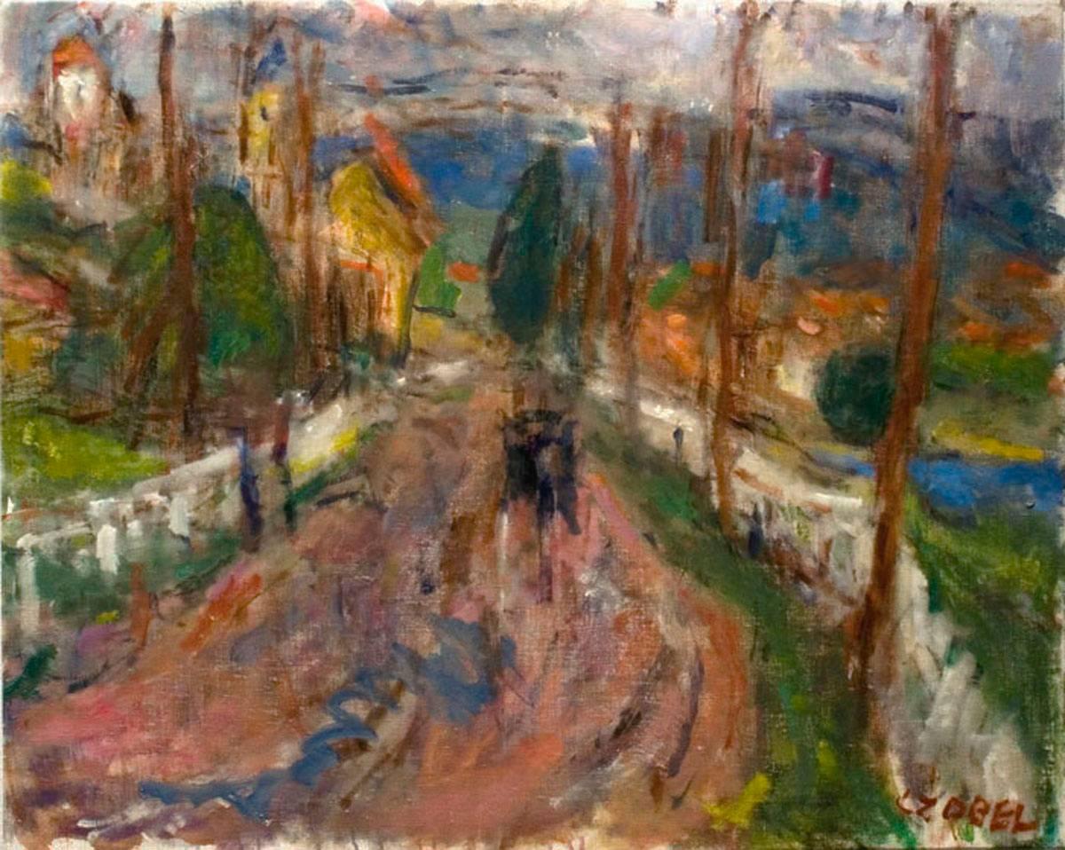 Landscape Painting di Béla Czóbel - Strada del Danubio (Szentendre)