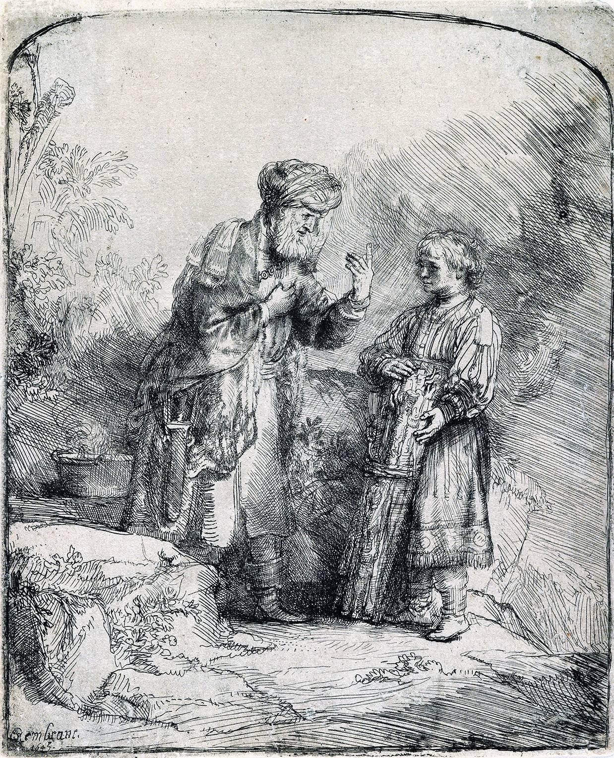 Rembrandt van Rijn Print - Abraham and Isaac