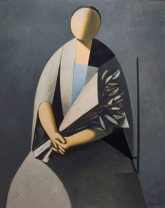 Eine Frau mit Blumen