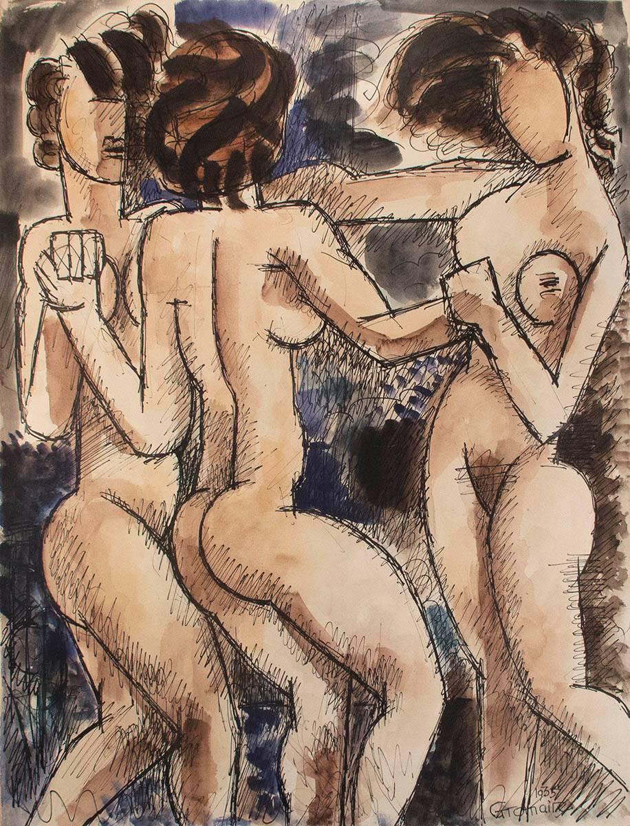 La Ronde des Trois Nudes (Round of Three Nudes) - Art by Marcel Gromaire