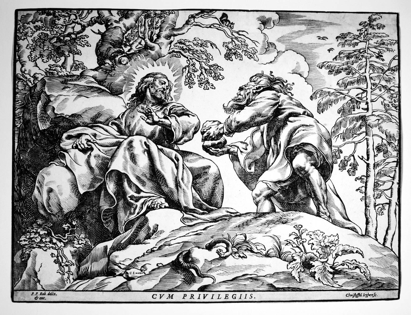 Christoffel Jegher Print - The Temptation of Christ by the Devil (2nd State)