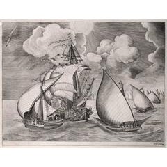 A Man of War Between Two Armed Galleys (1st State) 8