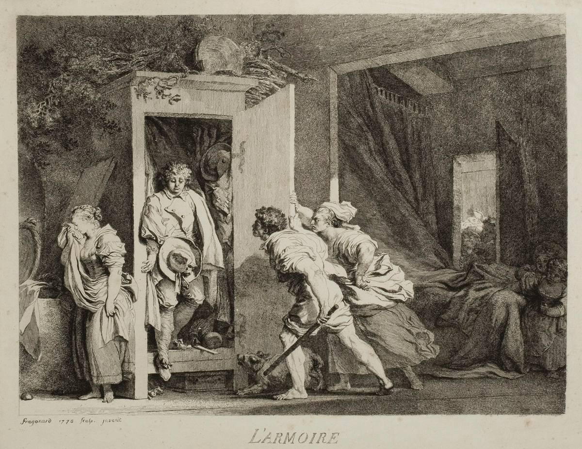 Figurative Print Jean-Honoré Fragonard - L'Armoire (2e état)