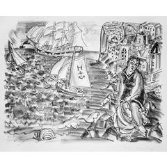 Bather in Front of a Harbor (Baigneuse devant un port (Sainte-Adresse) 4