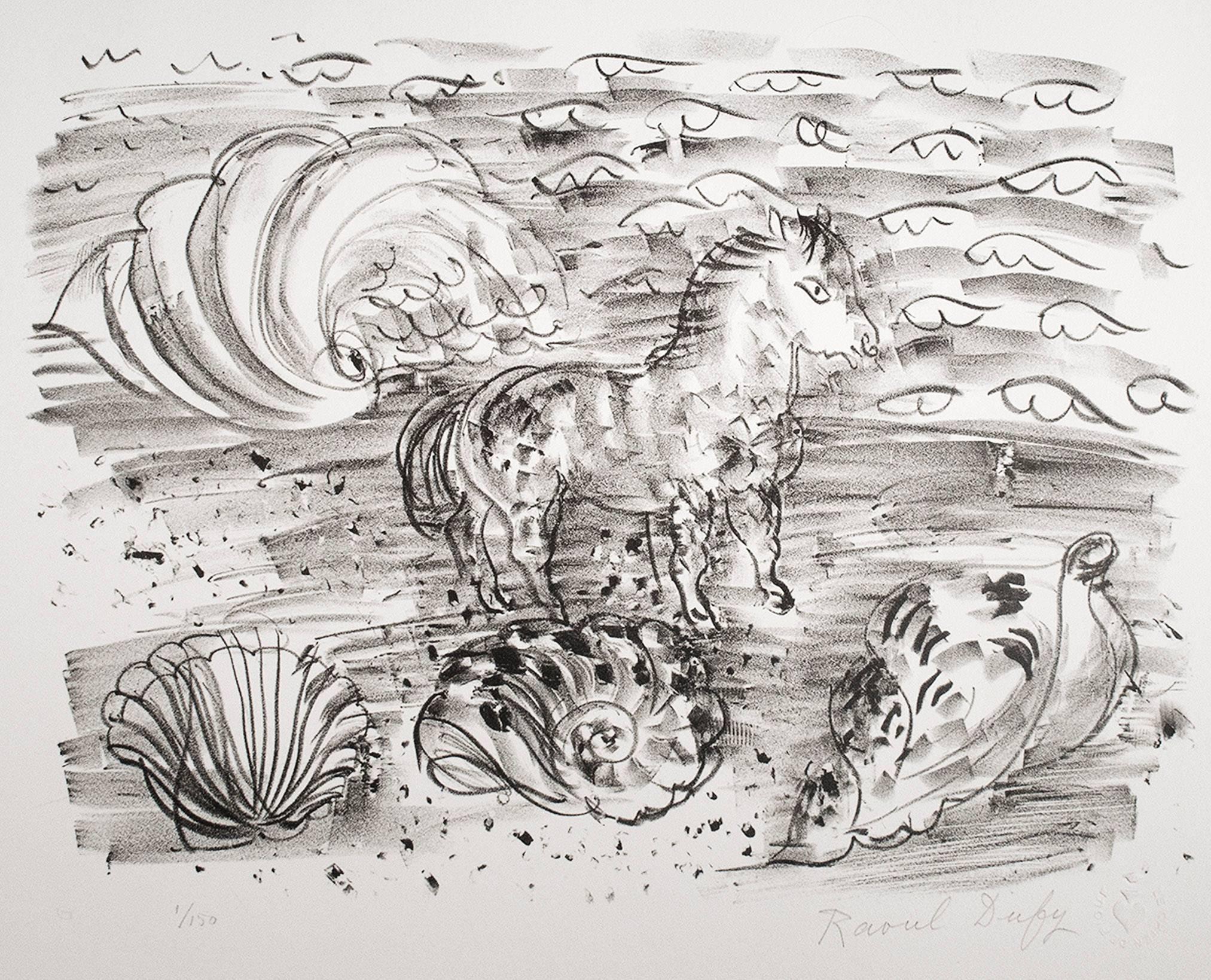 Raoul Dufy Landscape Print - Little Horse on the Seaside, or, Horse and Seashells