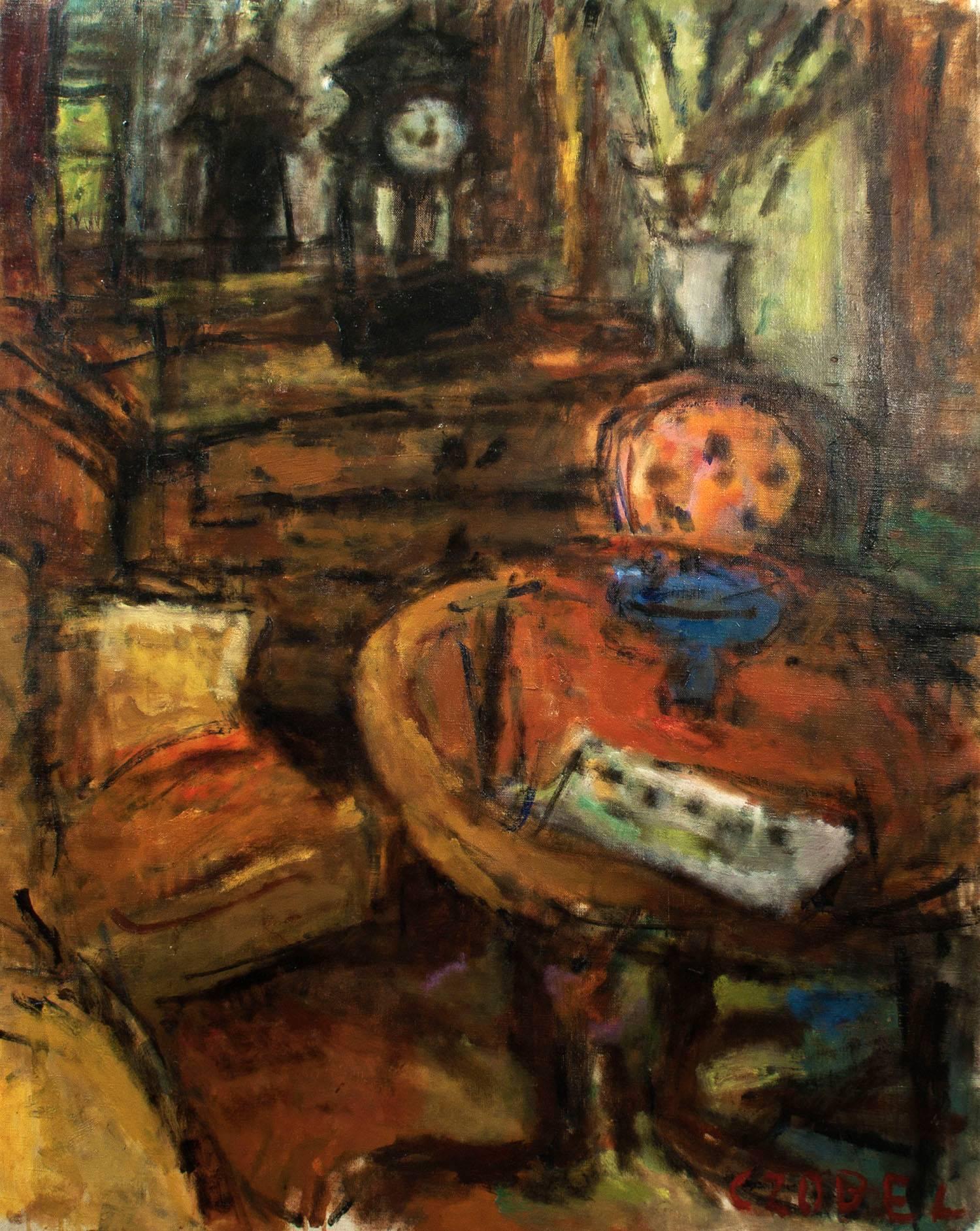 Interior Painting Béla Czóbel - Scène d'intérieur - Tailleentendre