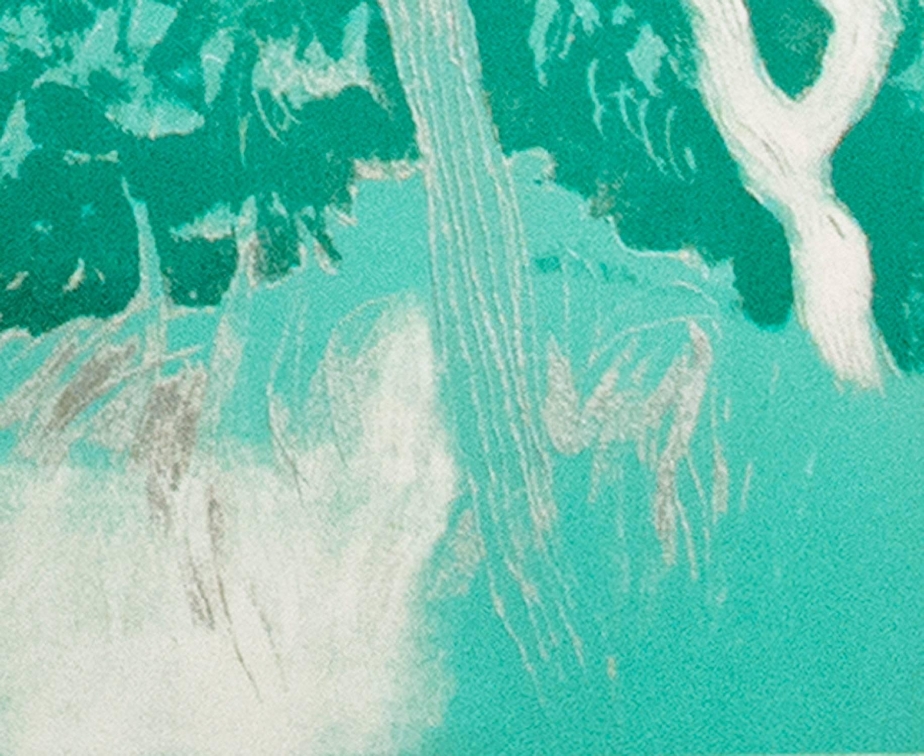 Le Figuier d'Antibes - Landscape Print Azul de Paul Guiramand