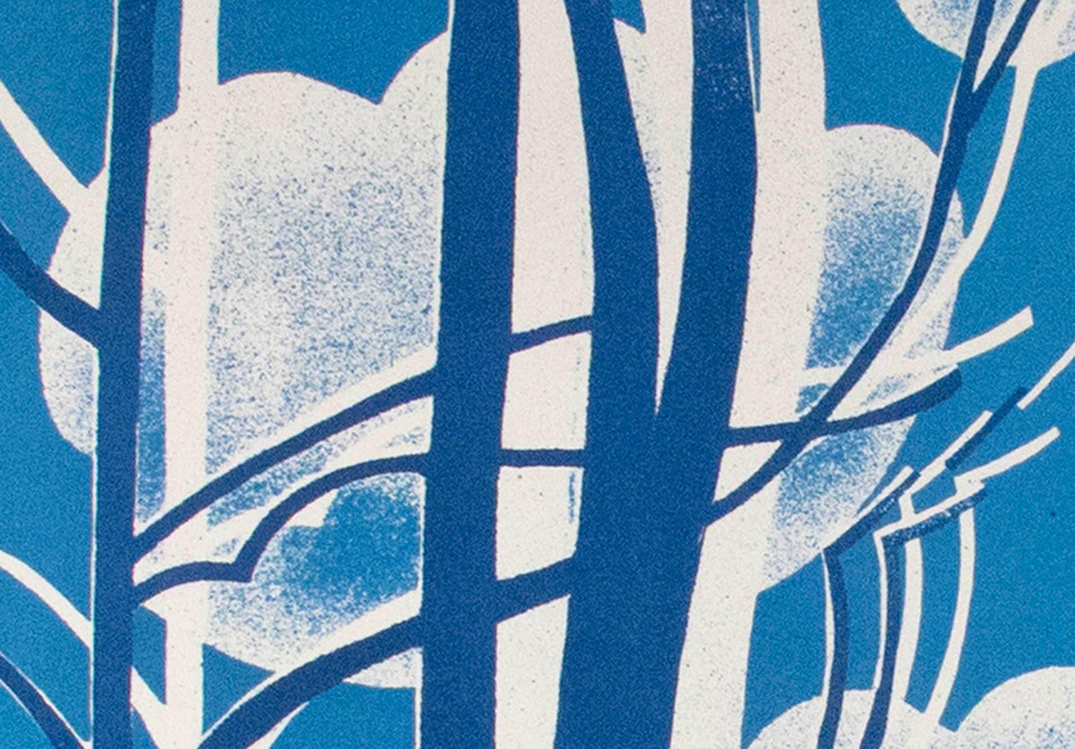 Cheval Bleu (Das blaue Pferd) (Blau), Landscape Print, von Albert Zavaro