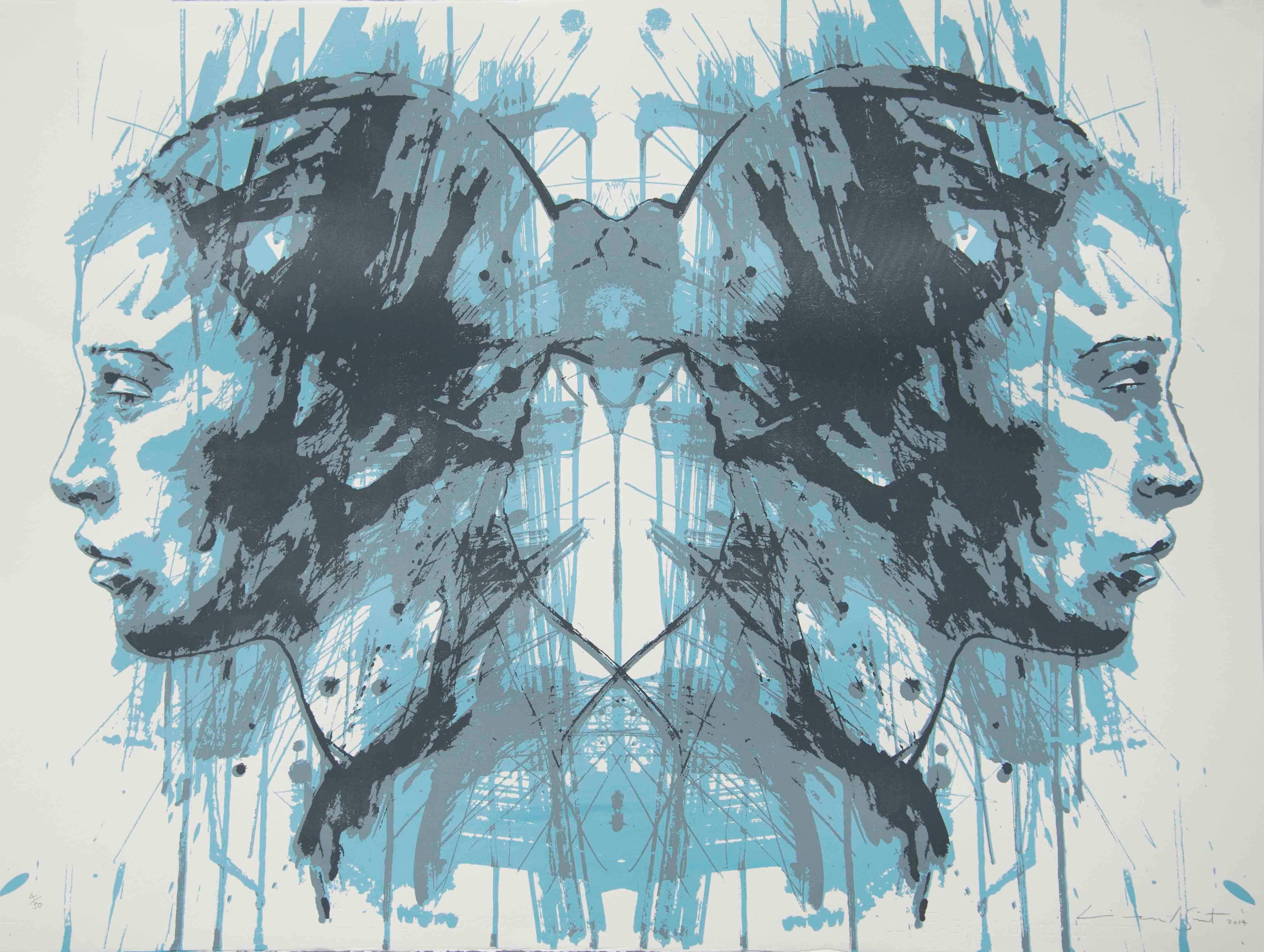 Lionel Smit Figurative Print - Rorschach Residue 2