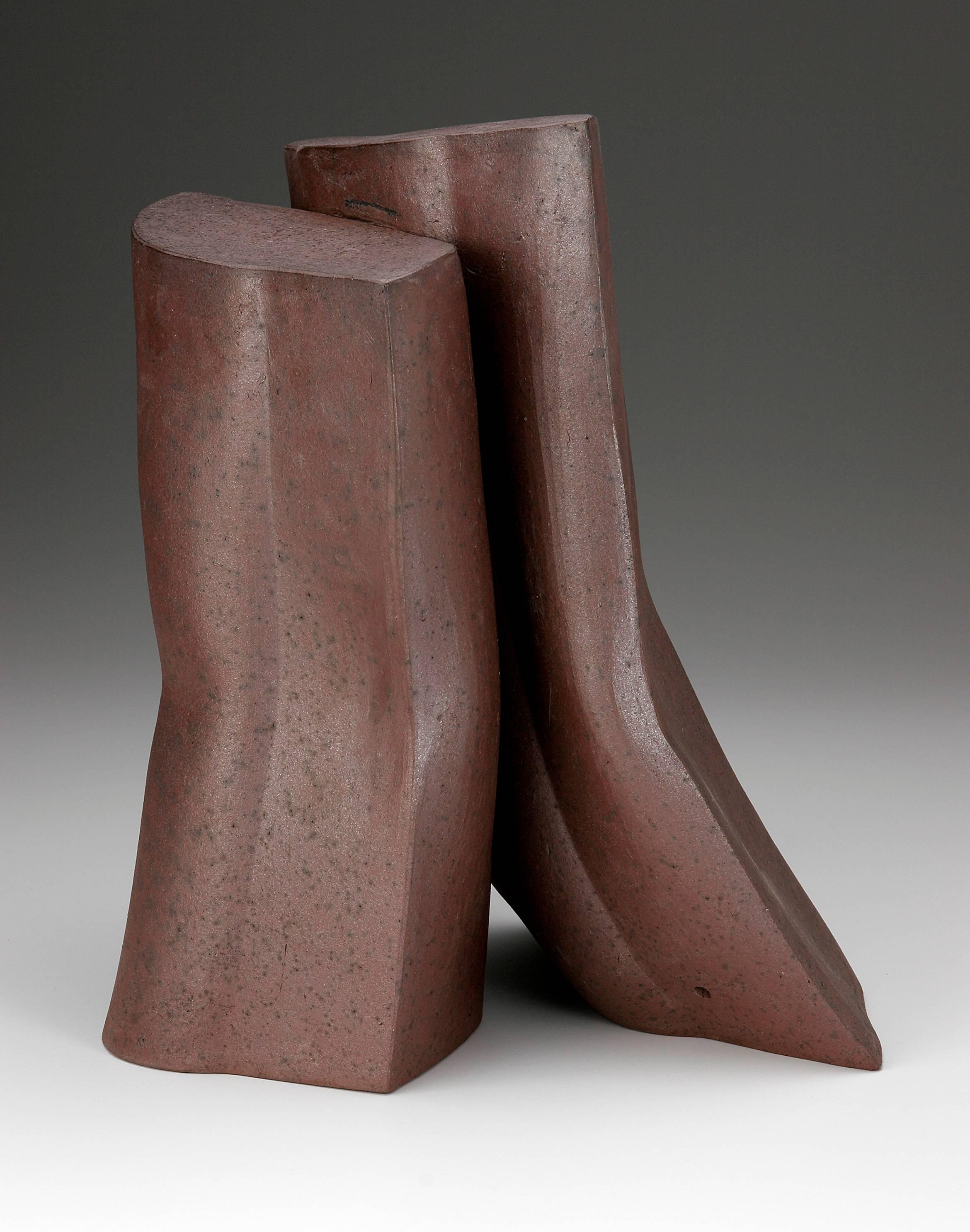 Malcolm Wright Abstract Sculpture - Two Leaning Forms