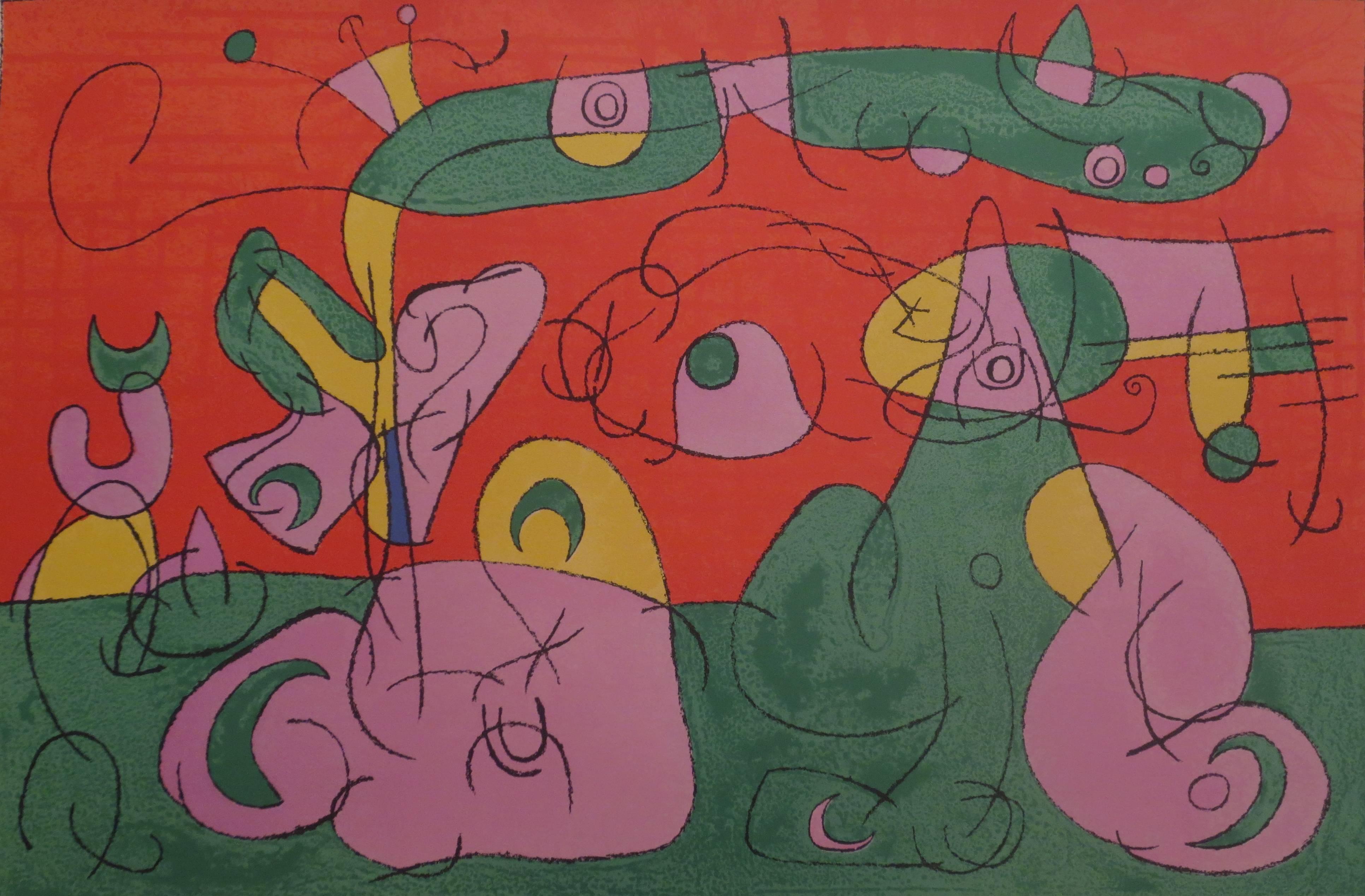 Joan Miró Figurative Print - Bougrelas et sa Mère from Ubu Roi