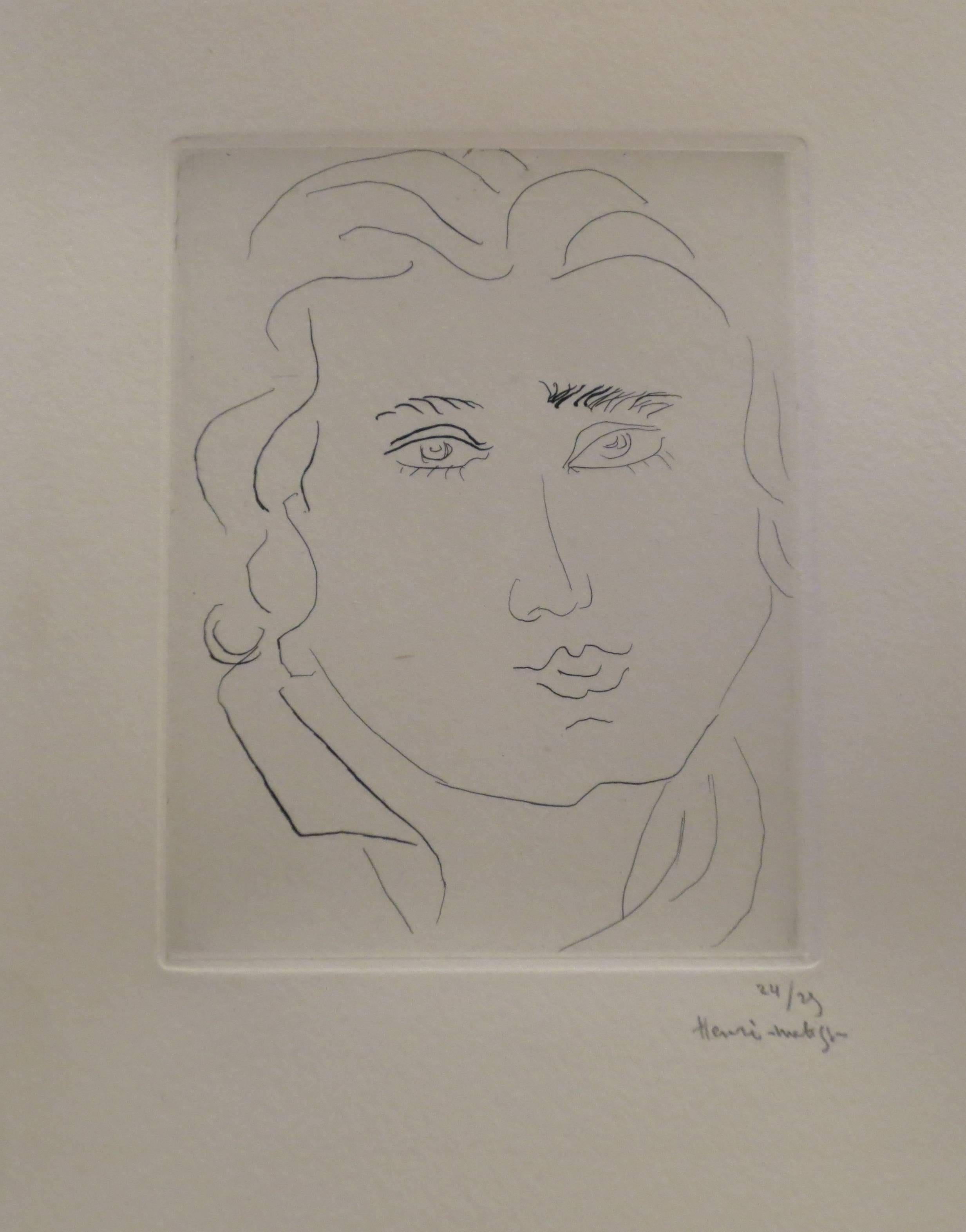 Henri Matisse Figurative Print - Tête de Jeune Fille aux Sourcils Rectangulaires