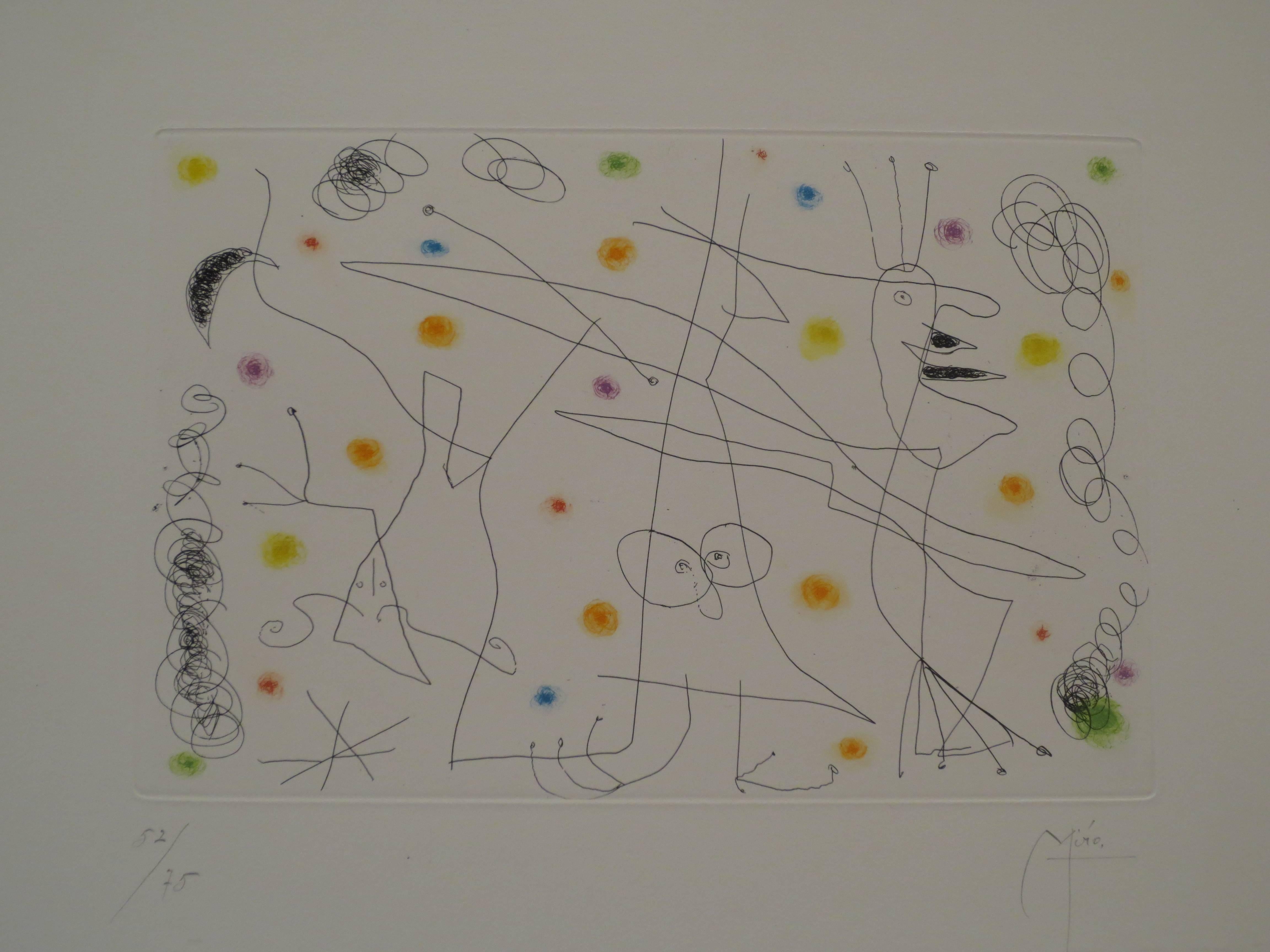 Joan Miró Figurative Print - Strip-Tease