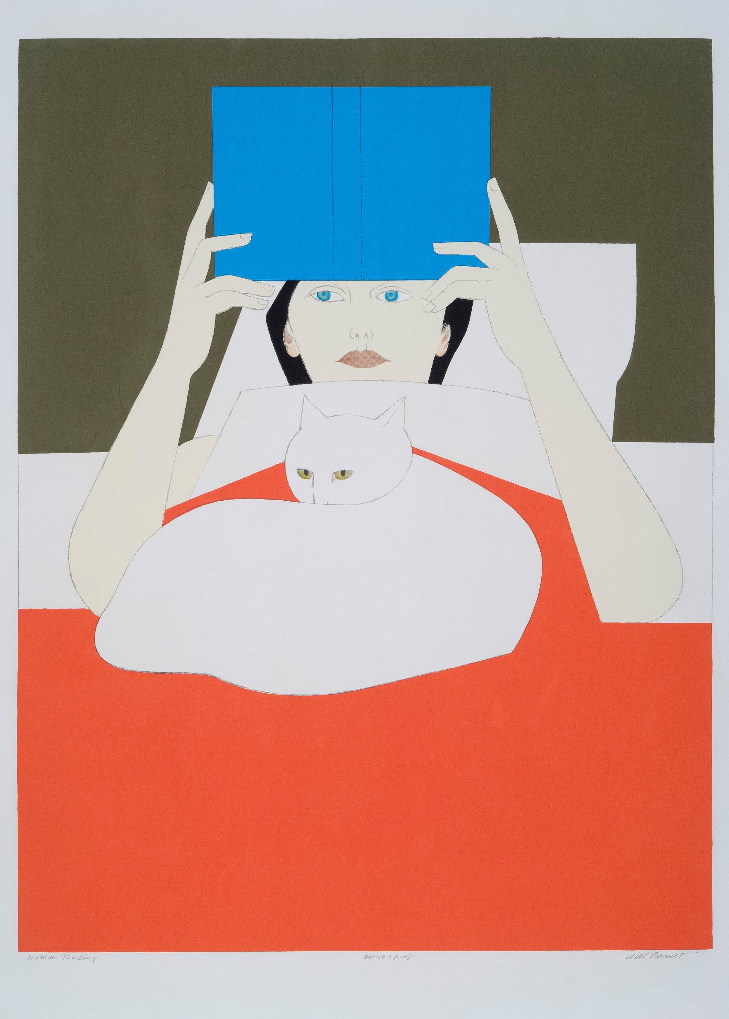 Figurative Print Will Barnet - FEMME QUI LISE