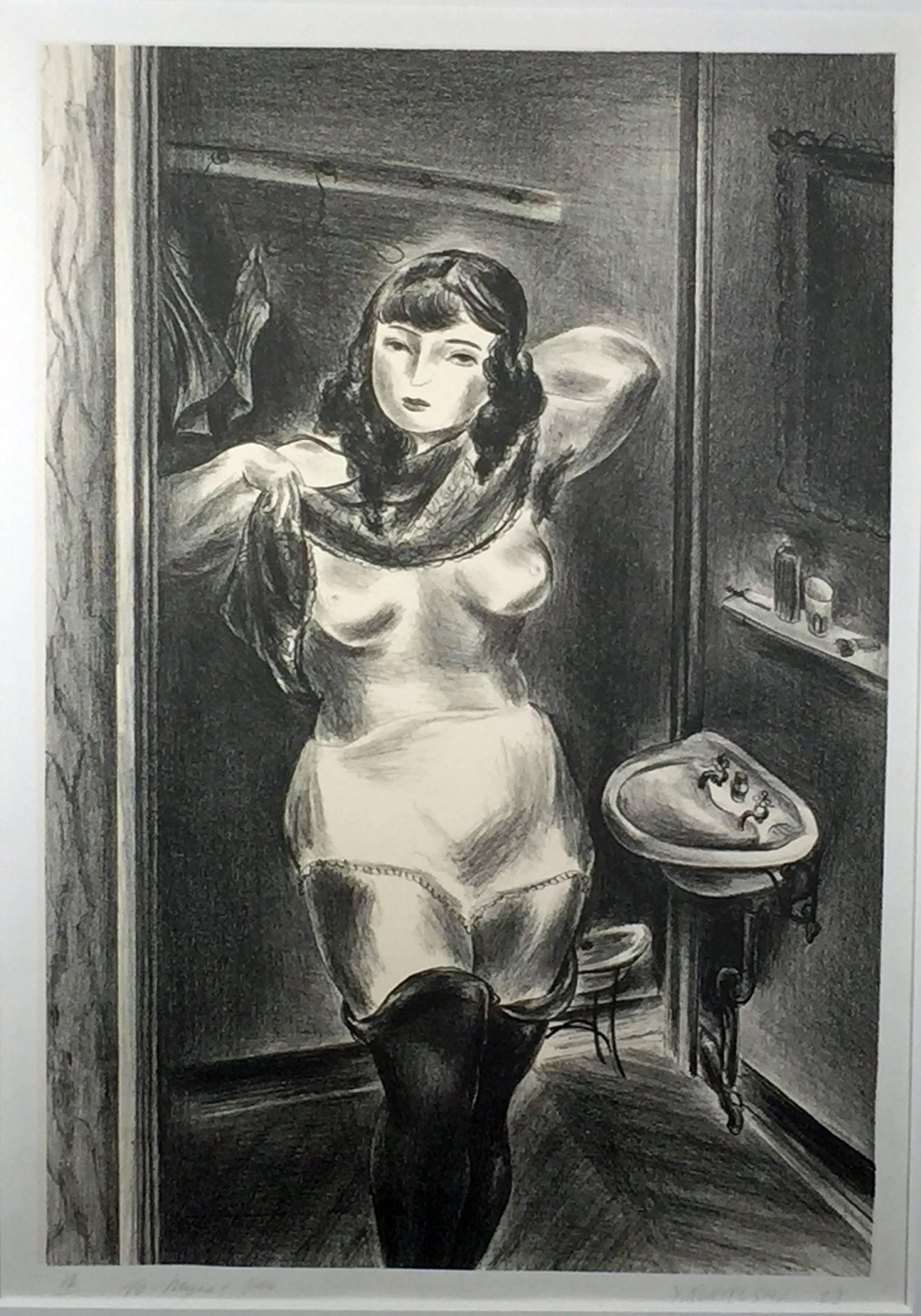 GIRL DRESSING - Print by Yasuo Kuniyoshi