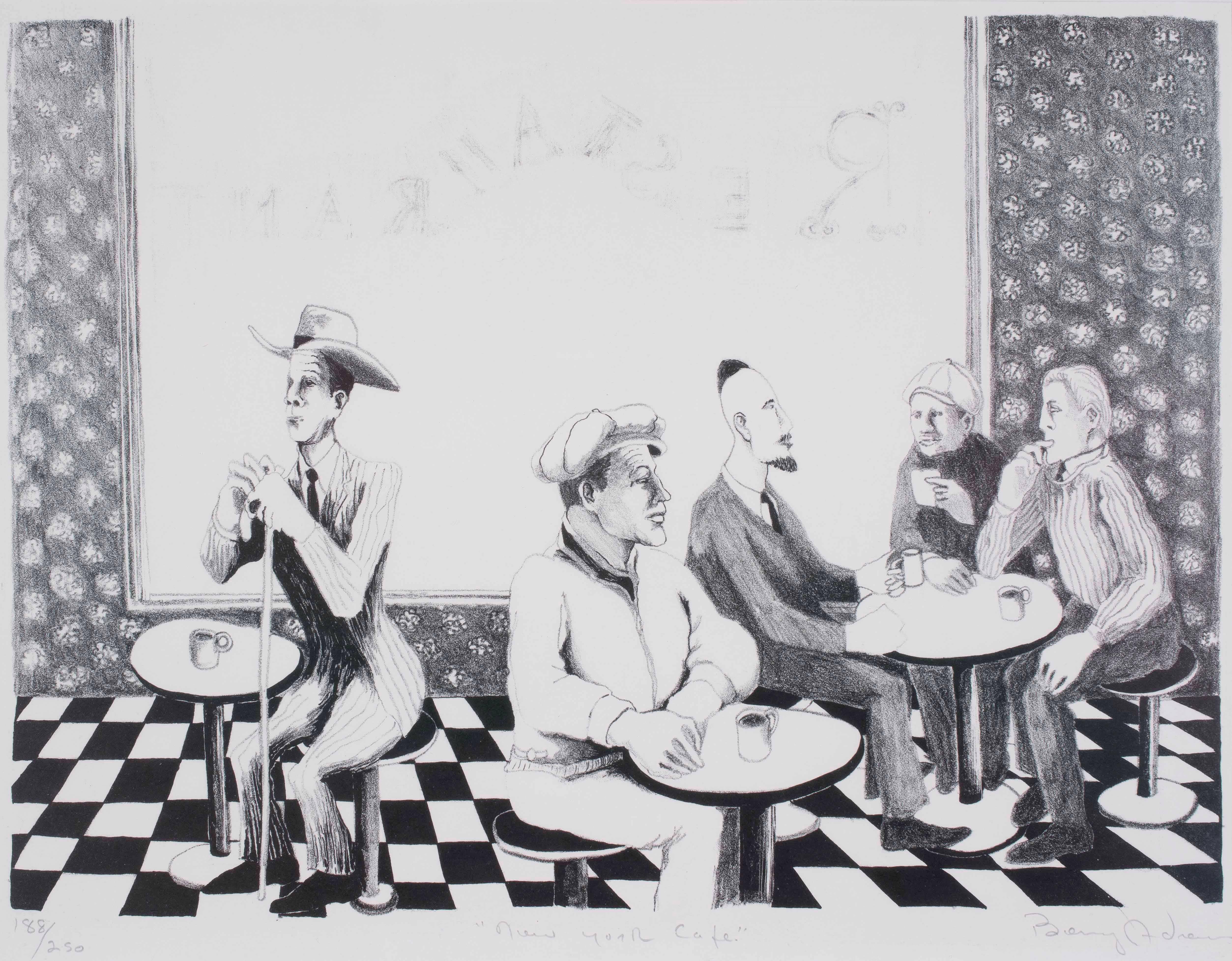 NEW YORK CAFE - Print by Benny Andrews