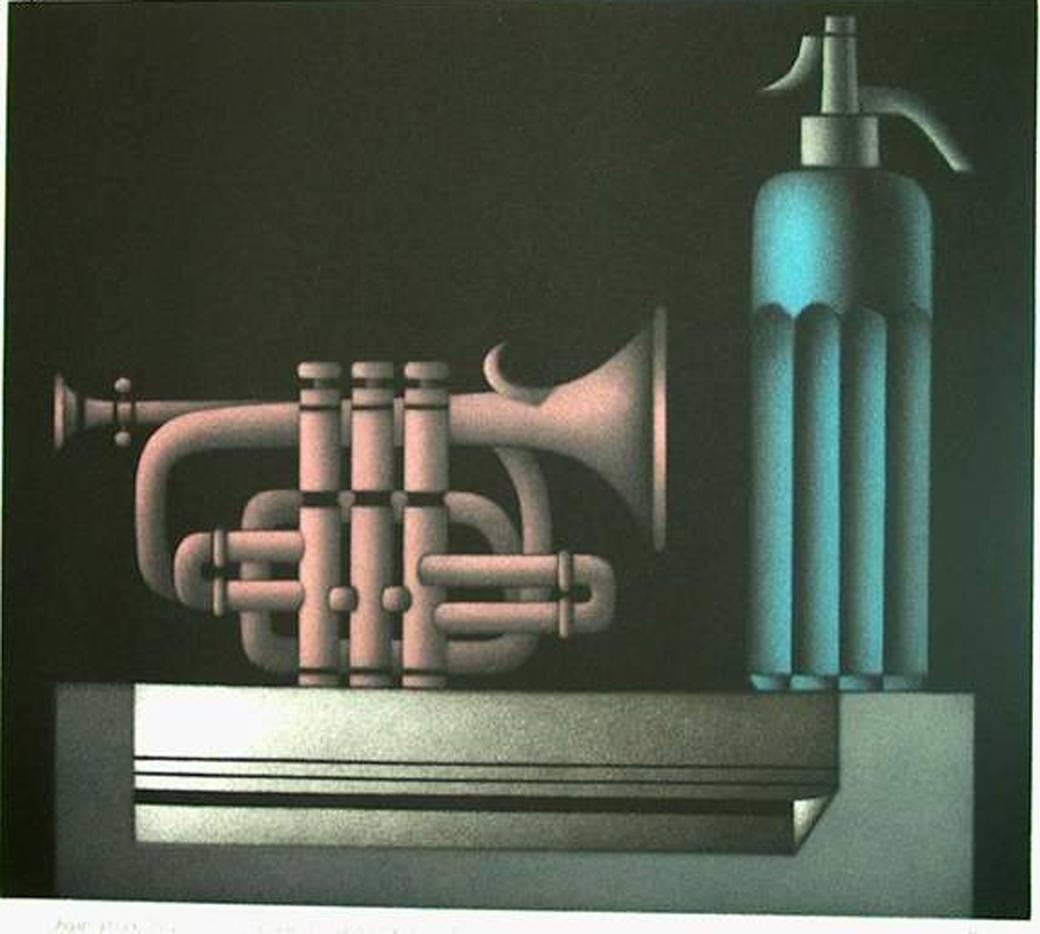 SIPHON ET CORNET A PISTONS - Print by Mario Avati