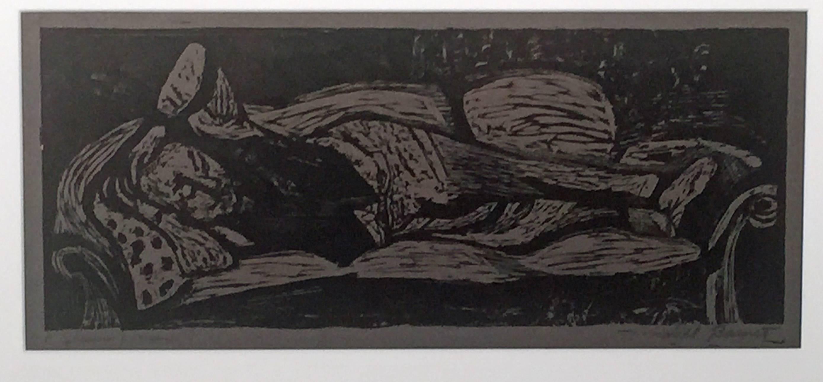 Will Barnet Figurative Print -  SLEEPING MAN (REST)