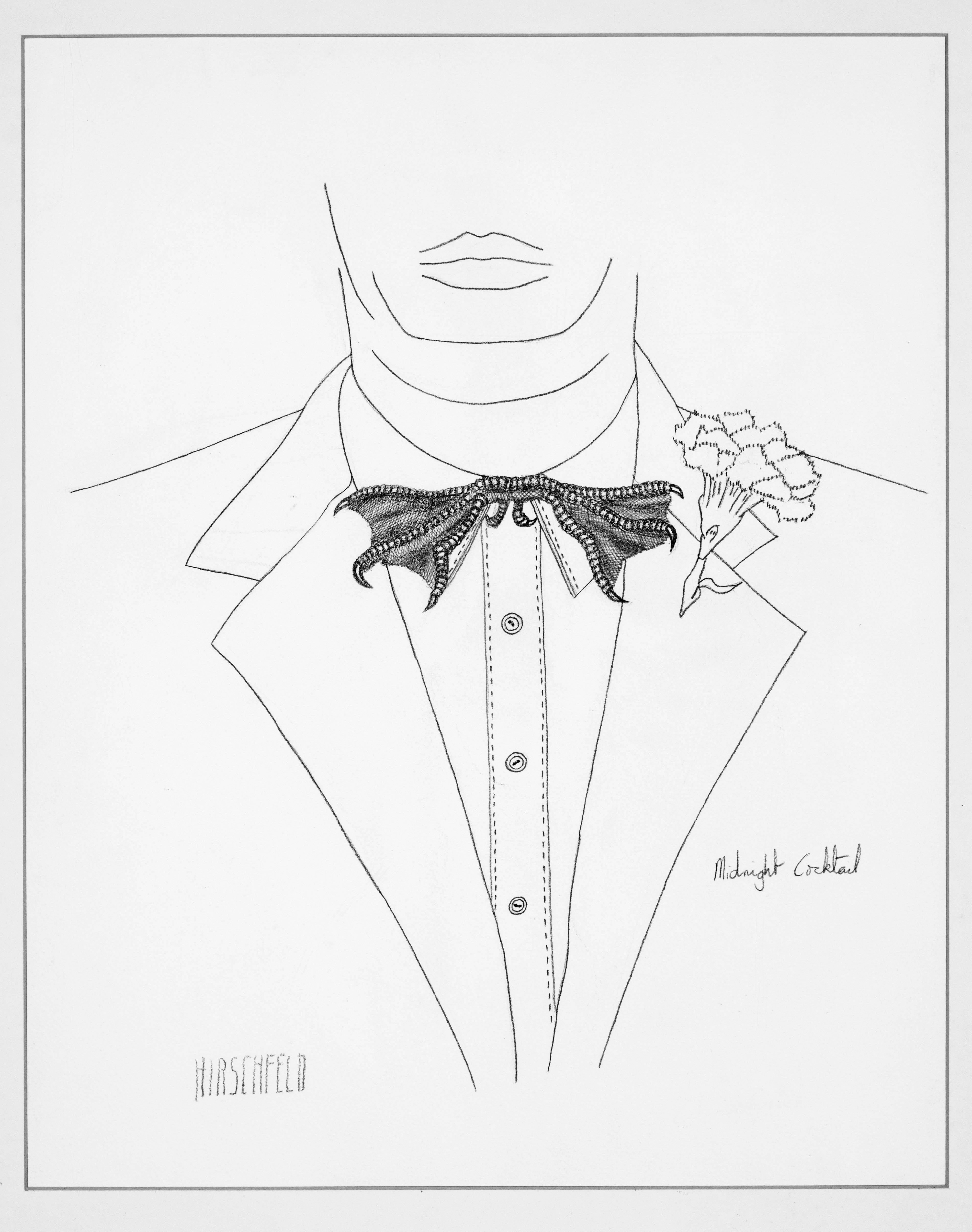 Albert Al Hirschfeld Portrait - MIDNIGHT COCKTAIL
