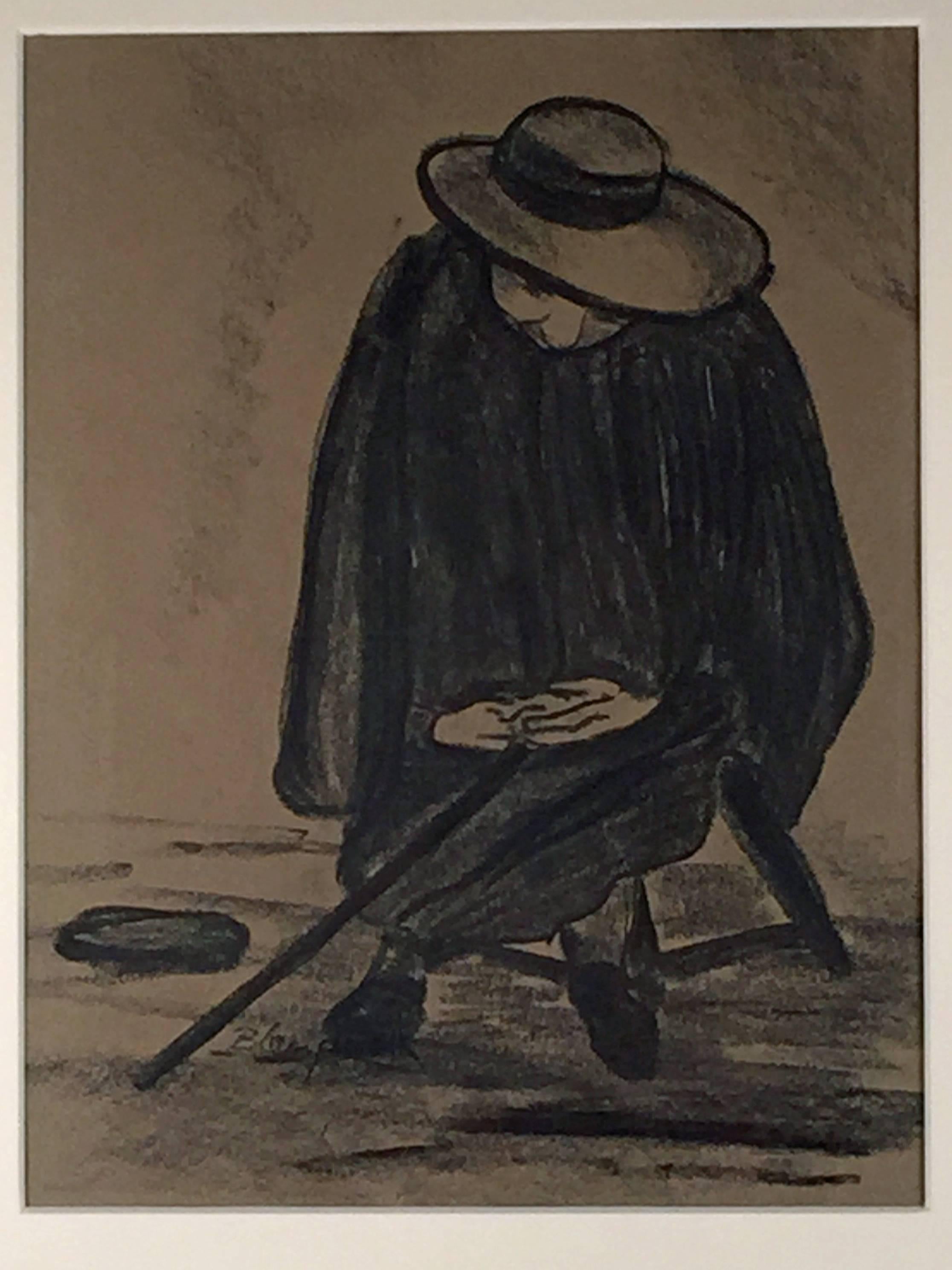 Figurative Art de Edmund Blampied - ESTUDIO DE UN MENDIGO