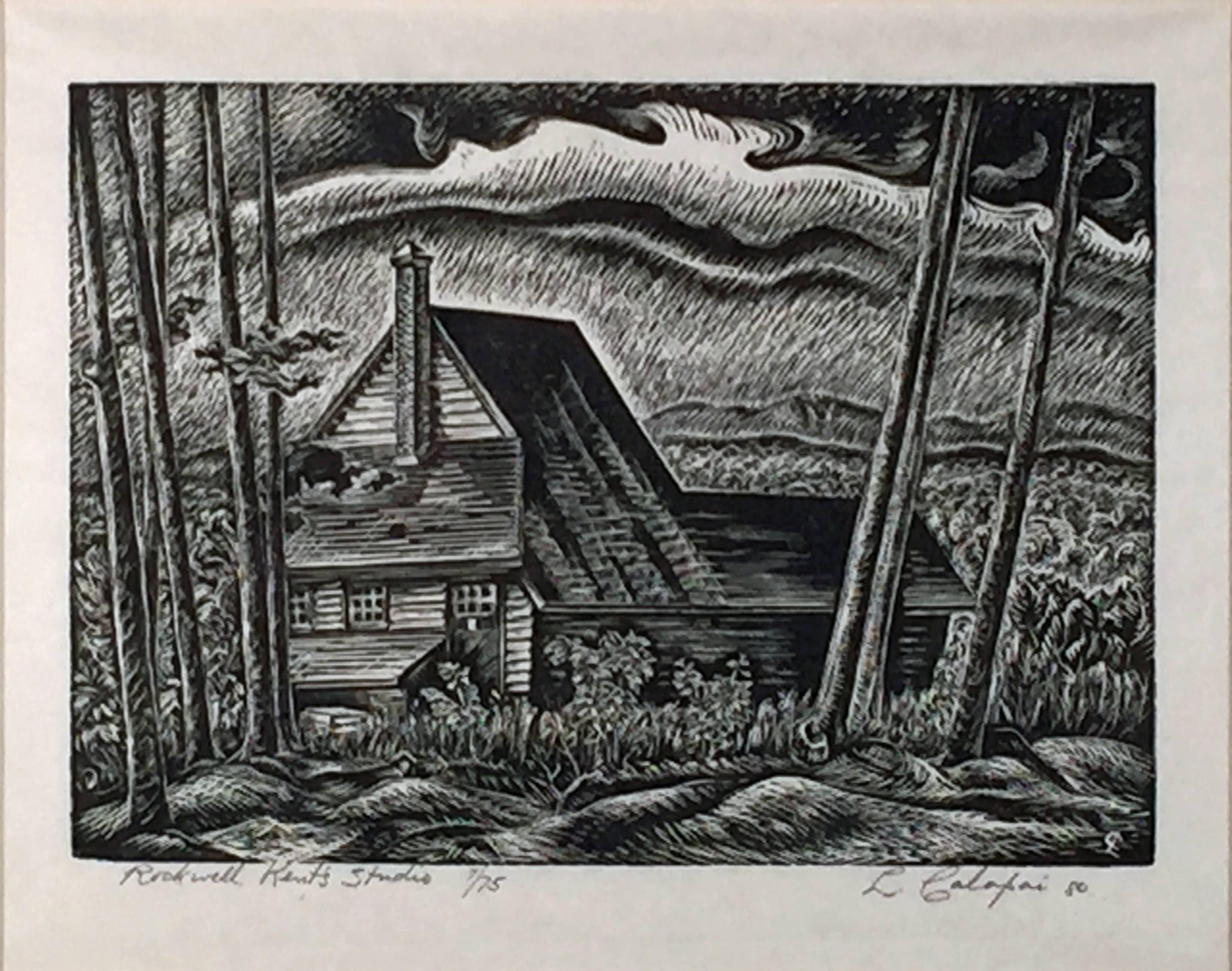 Letterio Calapai Landscape Print - ROCKWELL KENT'S STUDIO