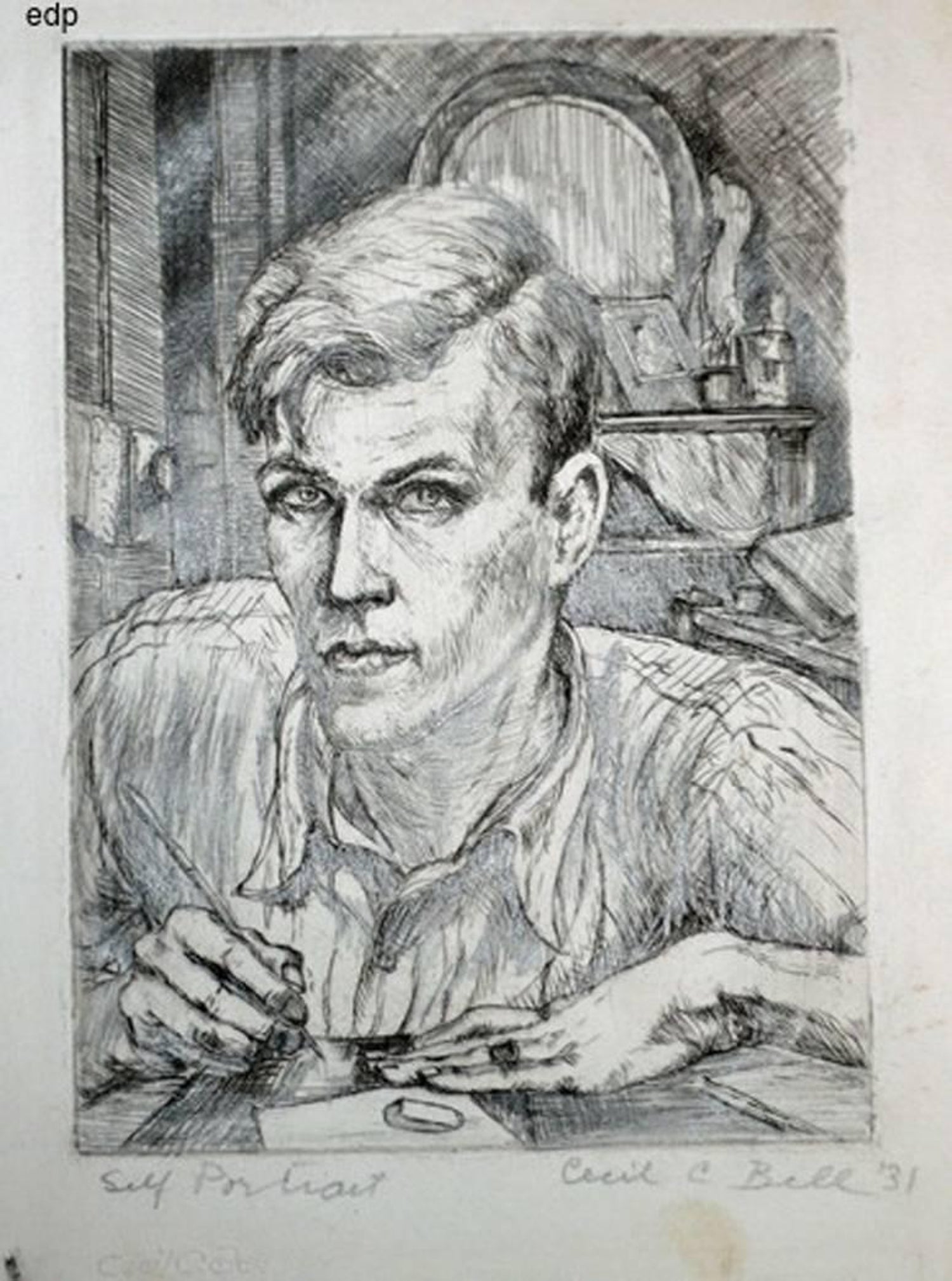 Cecil Crosley Bell - SELF-PORTRAIT For Sale at 1stDibs