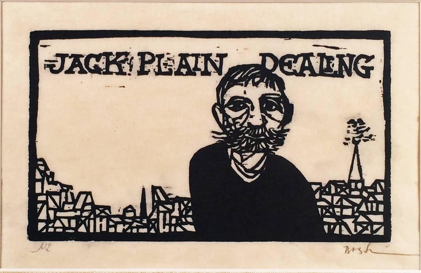 Leonard Baskin Portrait Print - JACK PLAIN DEALING