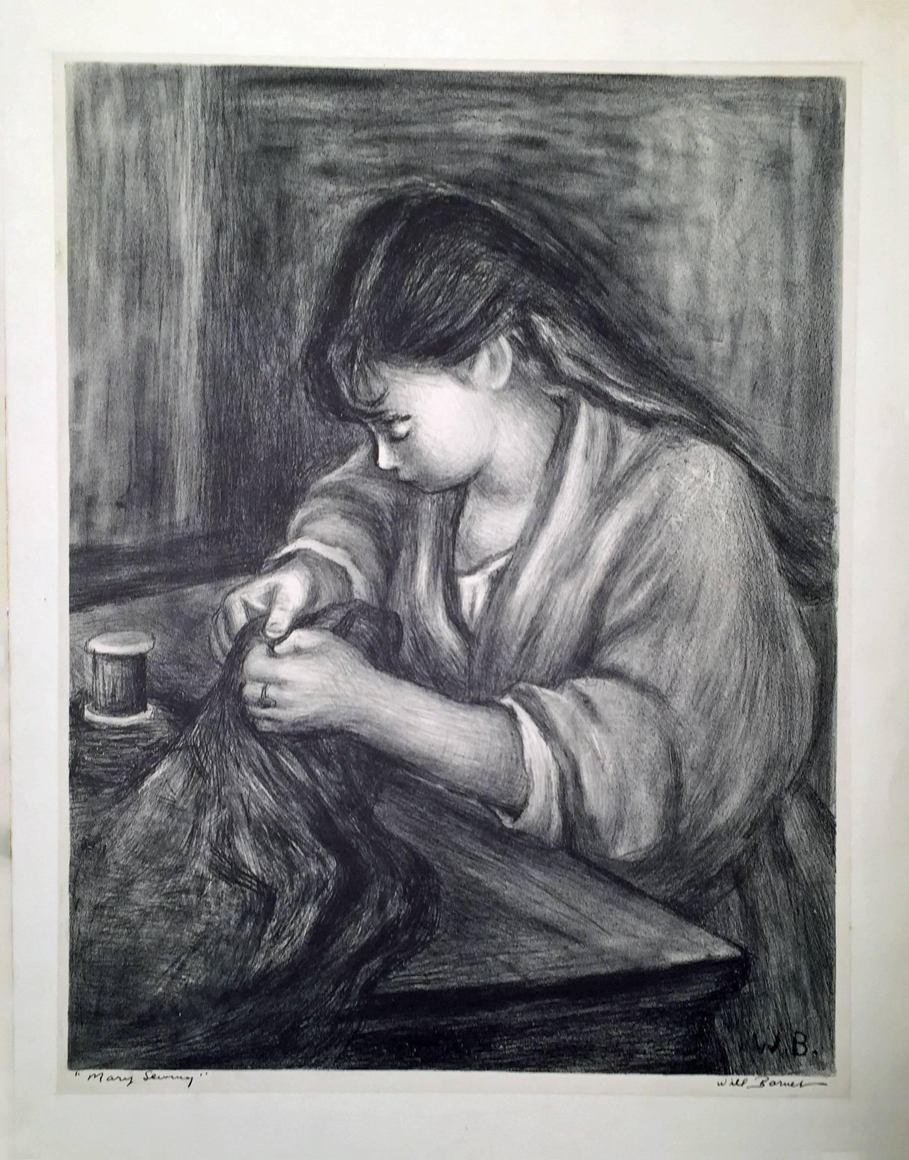 Will Barnet Portrait Print - MARY SEWING